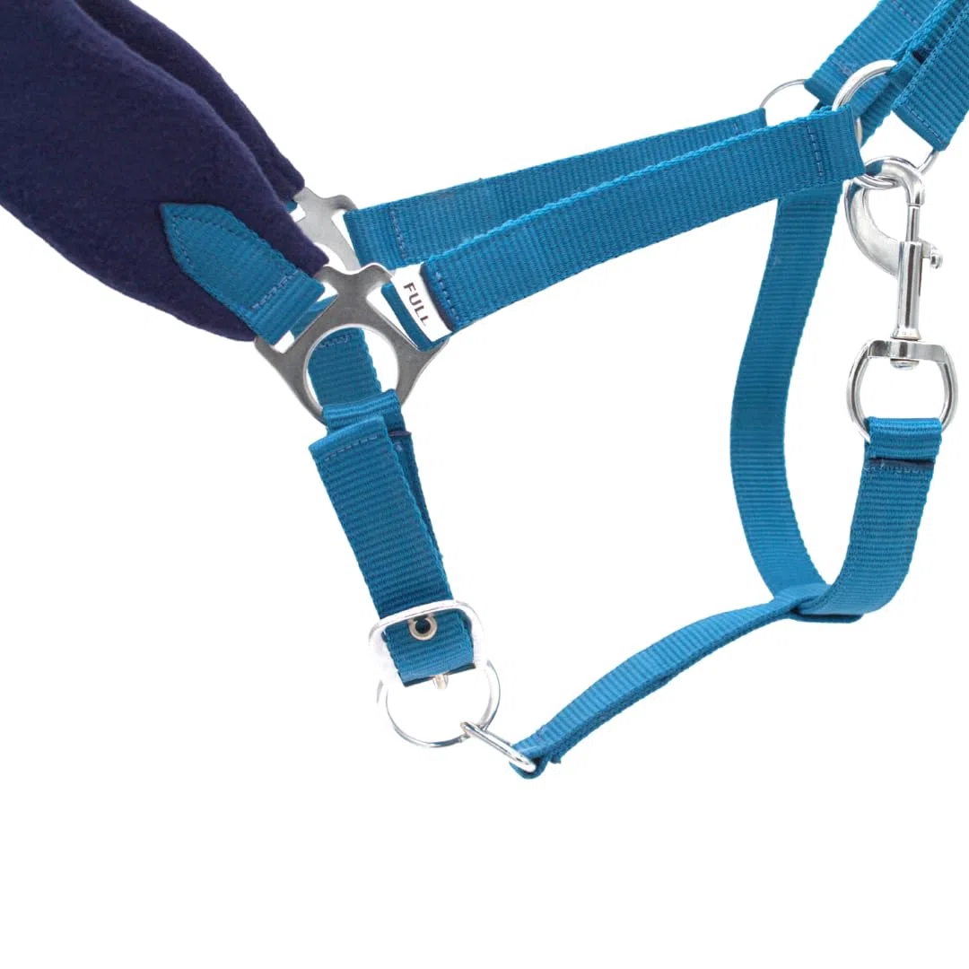 PFIFF 103103 Sunny - Juego de Cabestro (3 Piezas, Tejido y Flecos, Personalizable), Color Azul Claro