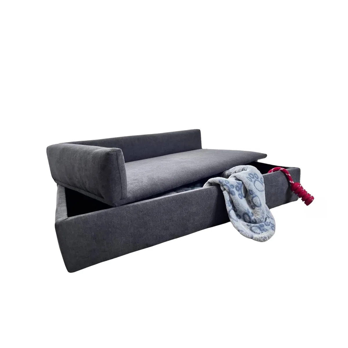 Well Home Sofá Cama con canapé para Mascotas con Tejido Especial y Base Acolchada Color Gris