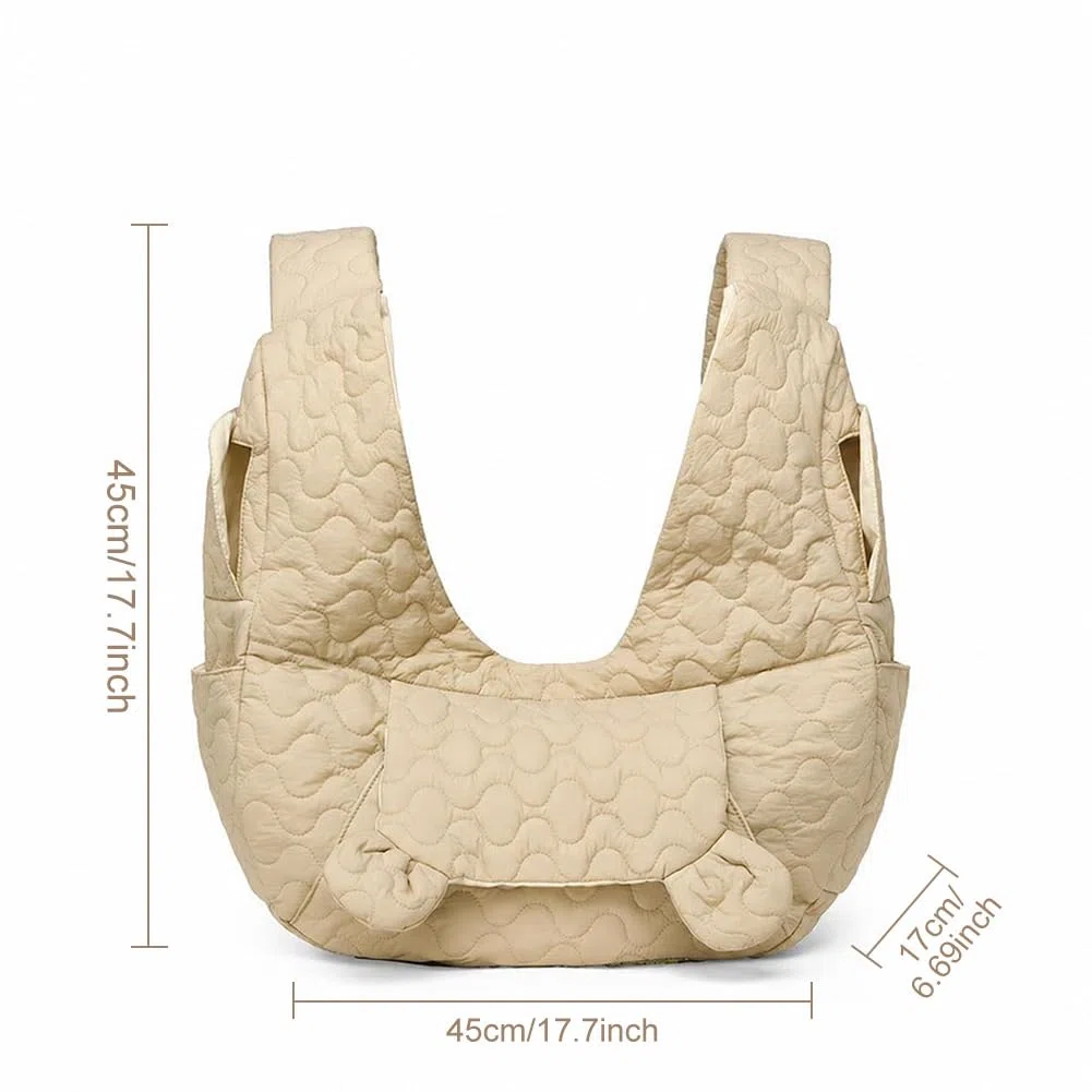 Bolsa para perros de hasta 10 kg, bolsa manos libres para perros pequeños con correa ajustable, mochila delantera para perros, para caminar, actividades al aire libre y senderismo (caqui)