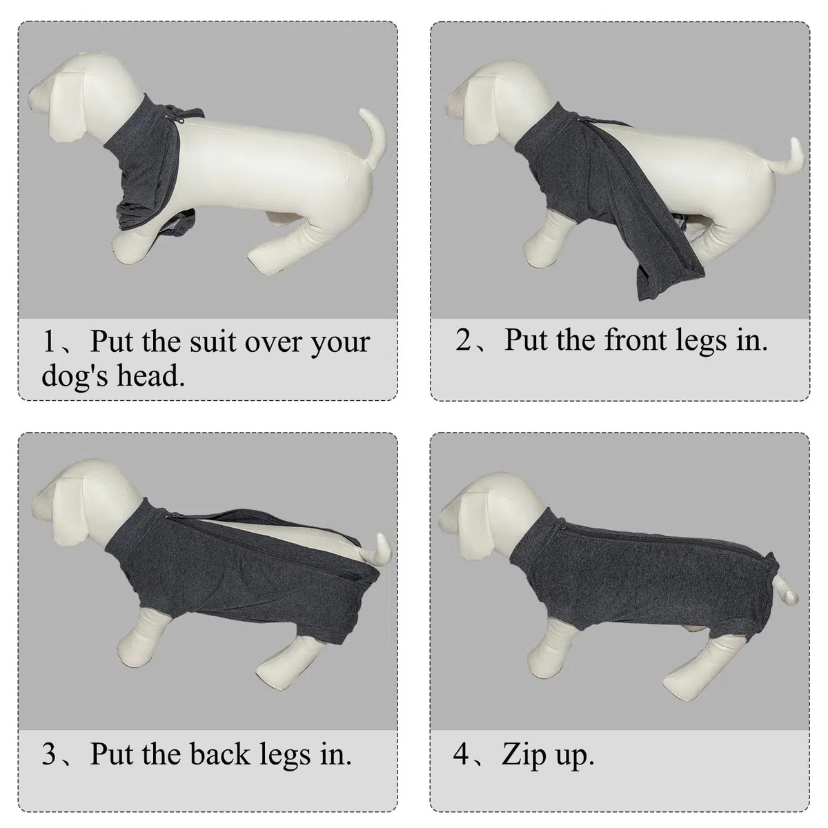 Traje Recuperacion Perro con Zip Faja Quirúrgica Caninos Camiseta Perro Postoperatorio Femenino Macho Body Quirurgico Caninos Traje para Perros Recuperación Ropa Perros Chaleco Operacion