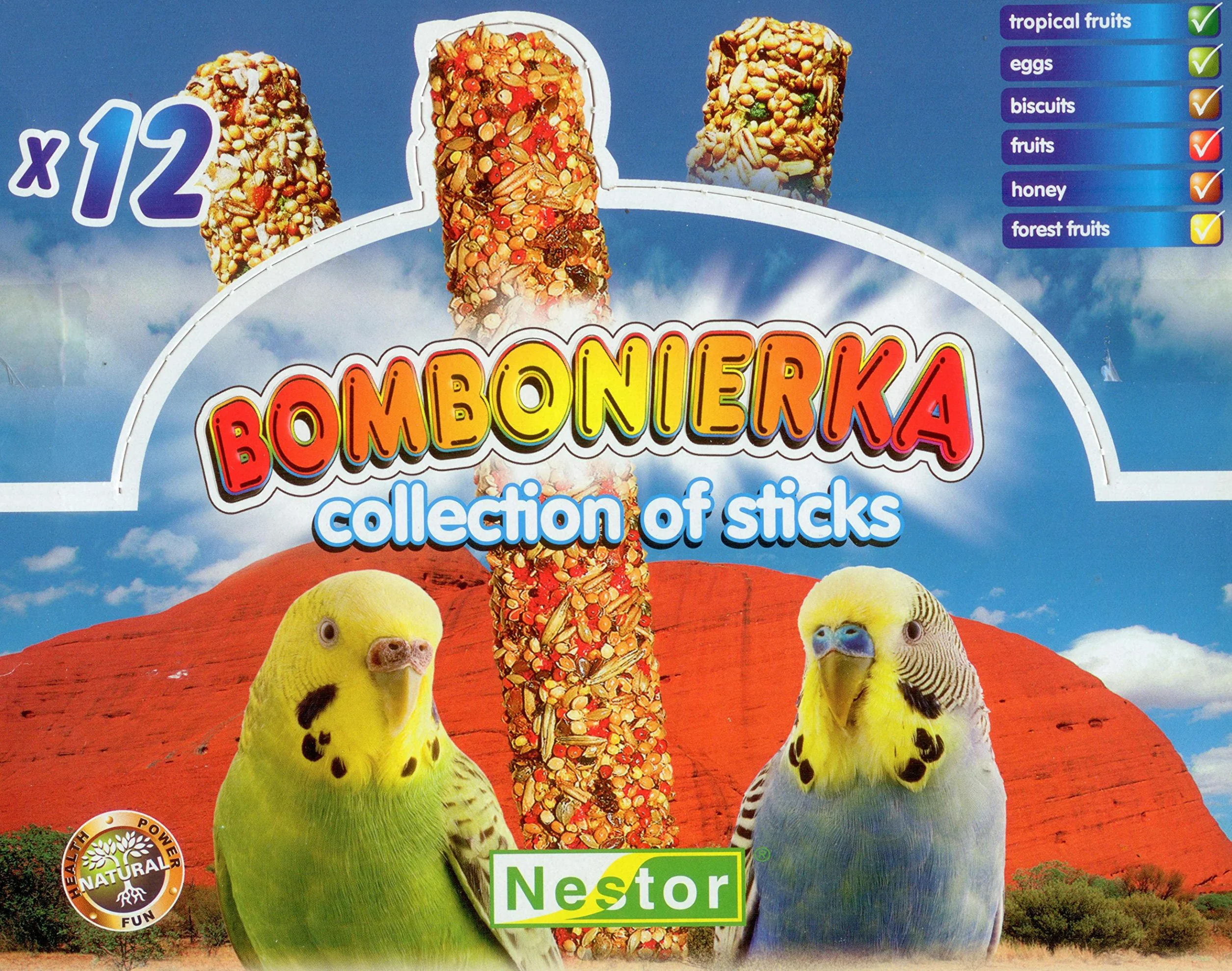 NESTOR UN Juego DE GOLOSINAS, Comida para Pájaros, para Loros PEQUEÑOS 510g