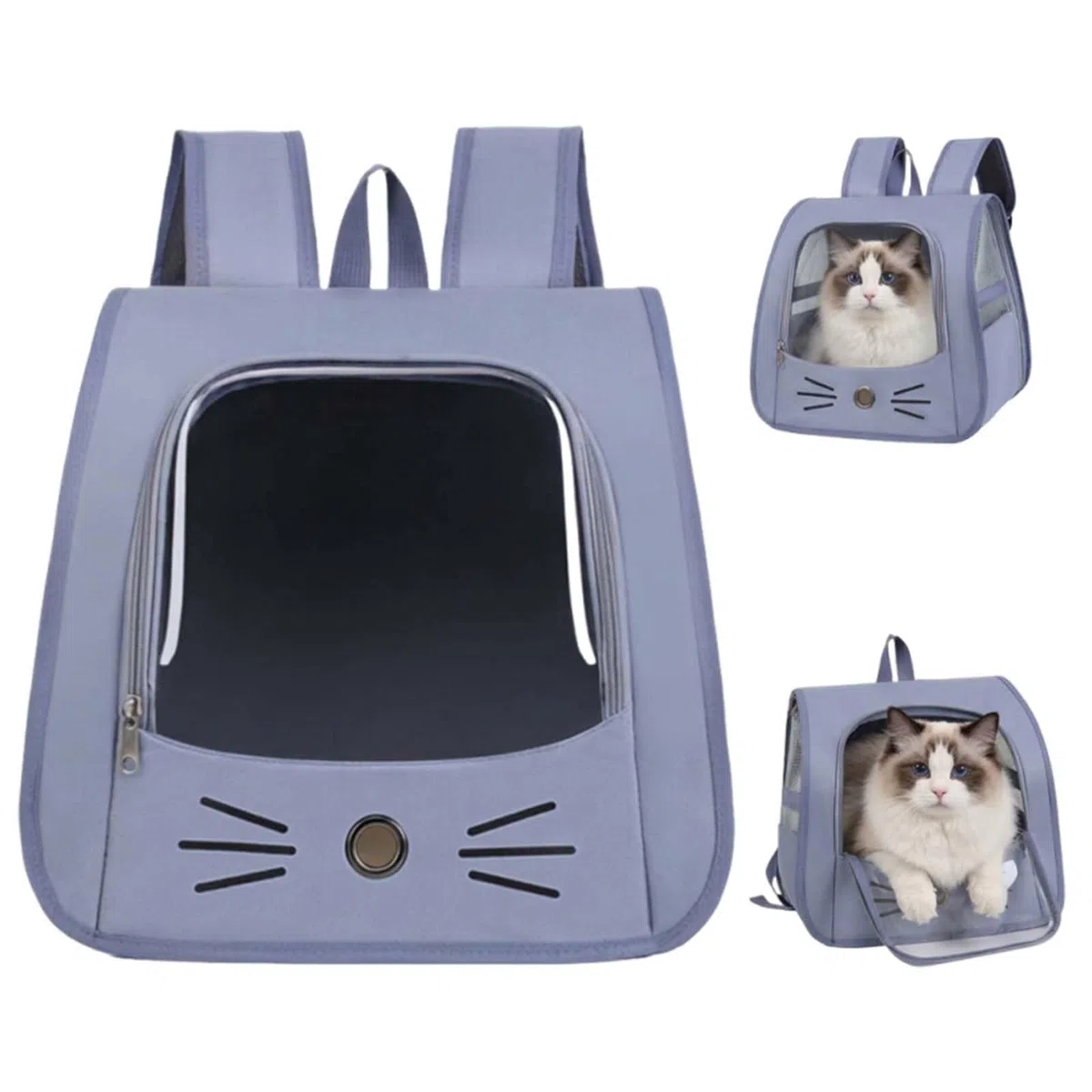 Bolsa para Mascotas Plegable,Mochila Gato y Perro,Mochila Gatos Transporte,Mochila Transportín Perro,Transportin Gato Mochilas para Gatos y Perros,para Mascotas pequeñas como Gatos y Perros (Azul)