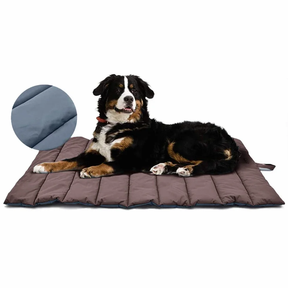 XIAPIA Cama Grande Perro, Impermeable Interior y Exterior, Colchón Manta para Perros, Portátil y Plegable Alfombrilla, Lavable, 110x66cm