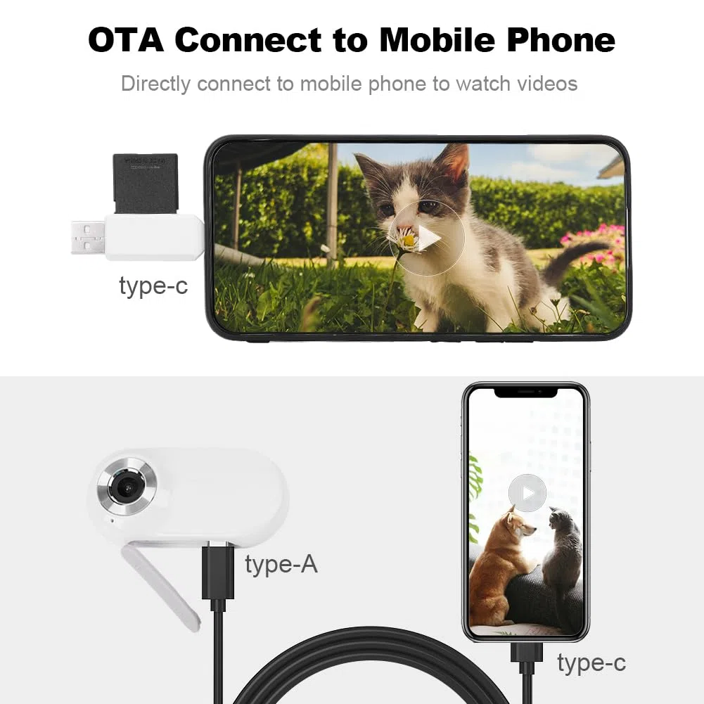 Collar para Cámara de Gato Con Tarjeta SD 32GB, HD 1080P, Mini Cámara Inalámbrica de Acción para Mascota, Al Aire Libre