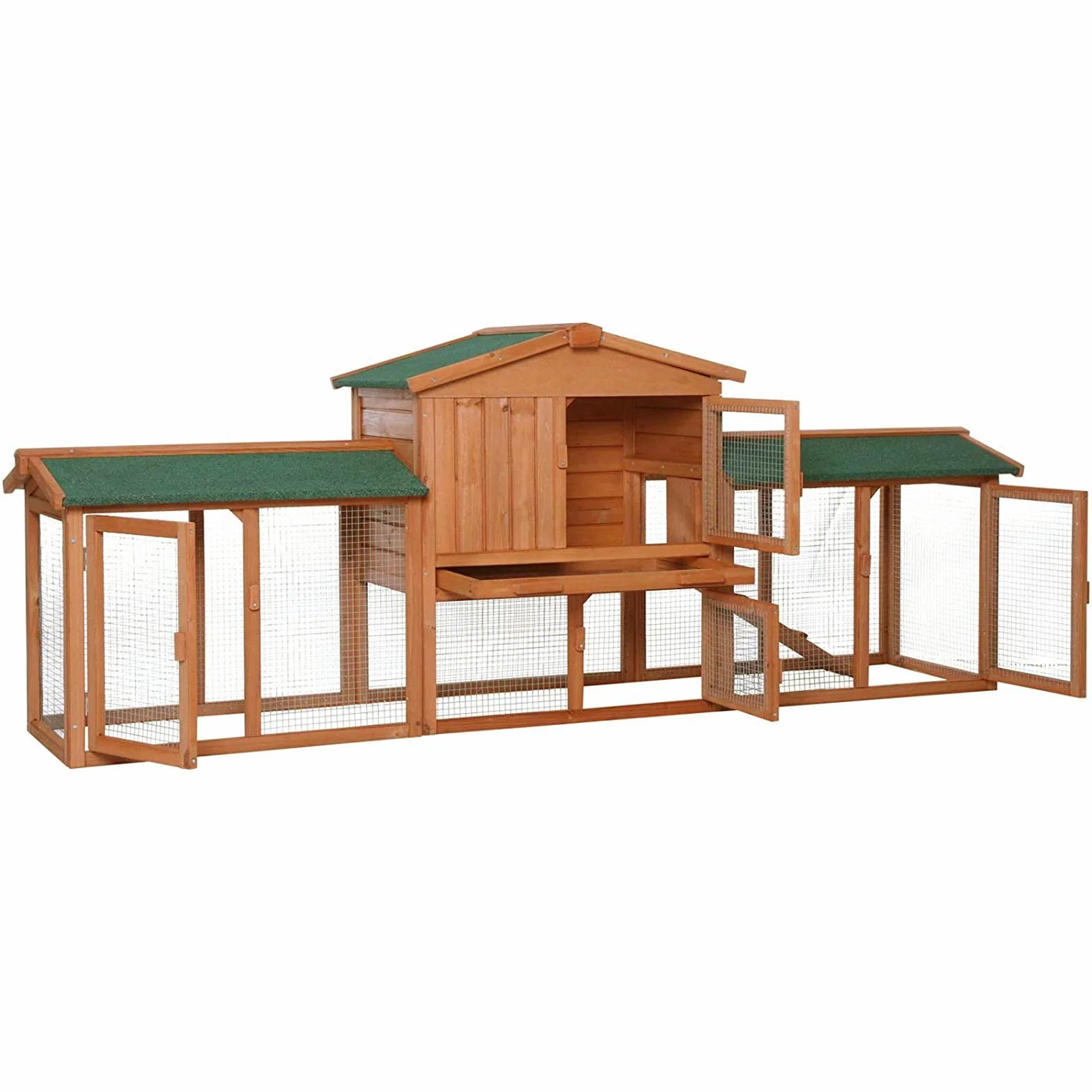 lionto Conejera de Madera caseta Exterior para Mascotas pequeñas cobertizo 212x52x85 cm