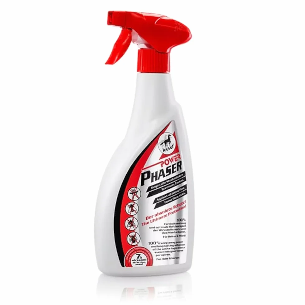 Leovet Power Phaser | Paquete doble | 2 x 550 ml | Repelente de insectos para caballos | para repeler insectos y tábanos | Con aceites vegetales naturales | Cumple con ADMR