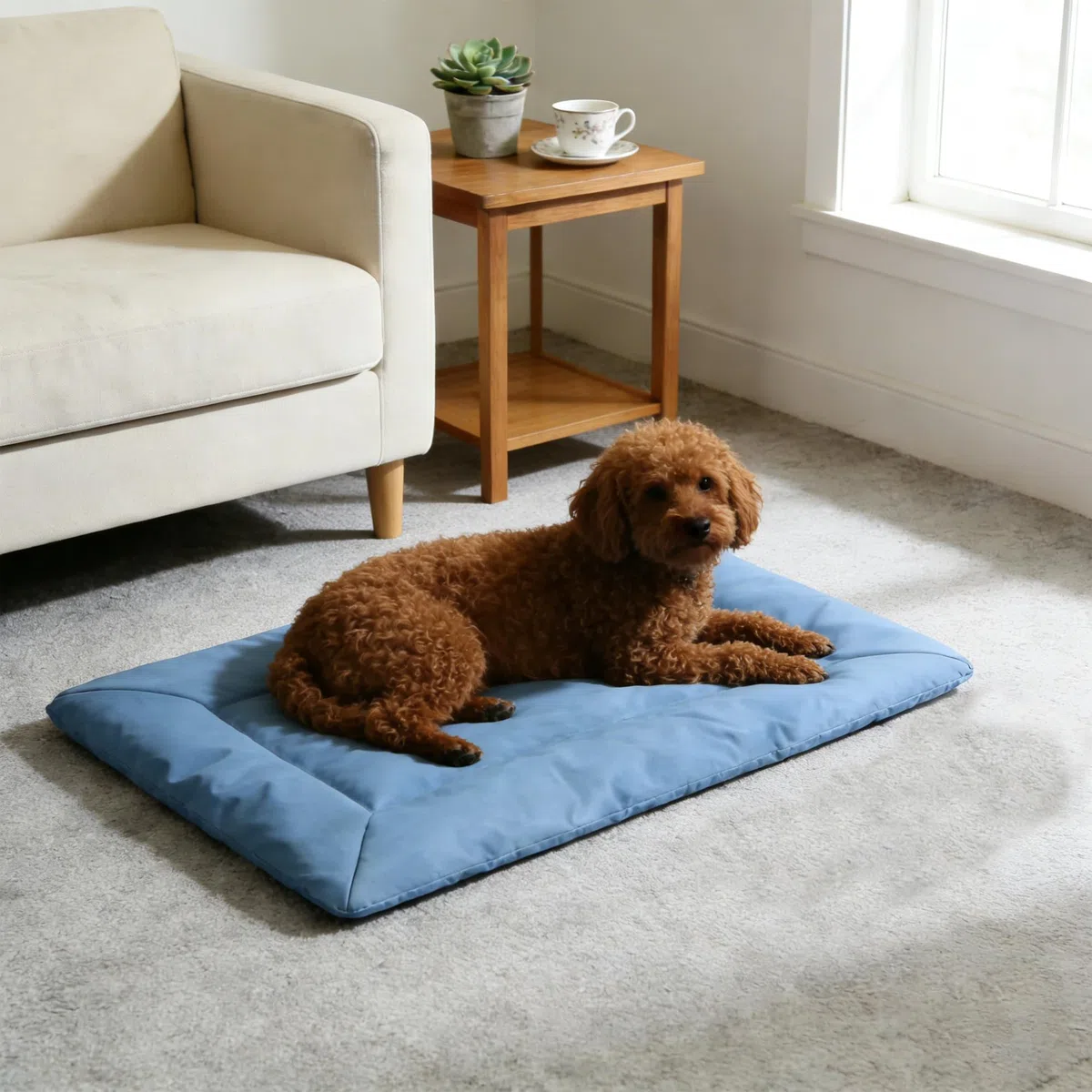 cama perro Colchoneta Plegable para Perros, Cojín portátil para Perros, Lavable Impermeable Cama para Perros Grande, cama perro ortopedica (Azul )
