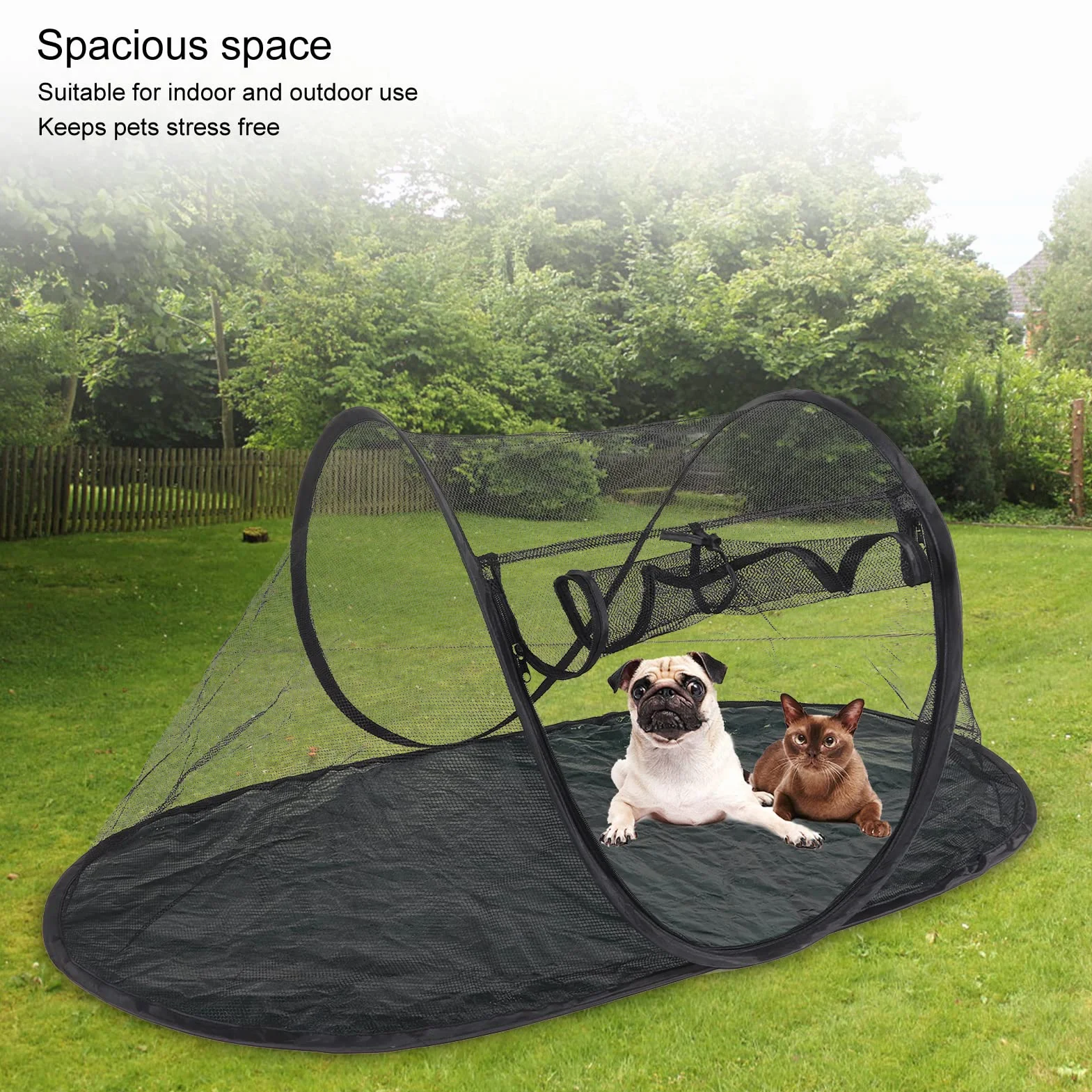 Recintos para Gatos Al Aire Libre, Tienda de Campaña Transpirable para Perros, Tienda de Campaña de Malla Espaciosa para Gatos para Viajes en Interiores y Exteriores