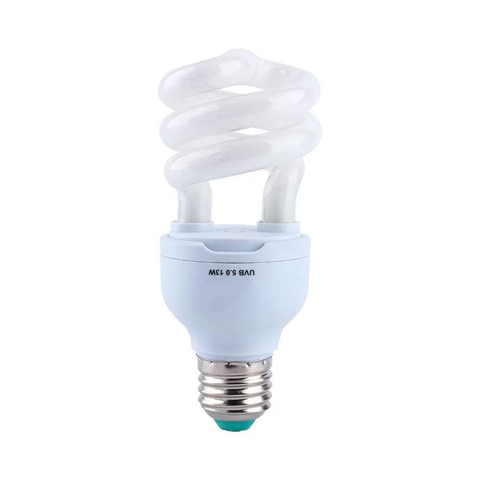 Haofy Luces para Reptiles 13W UVB 5.0 E27, Bombilla Compacta en Espiral de Ahorro de Energía para Tortuga, Serpiente y Lagarto