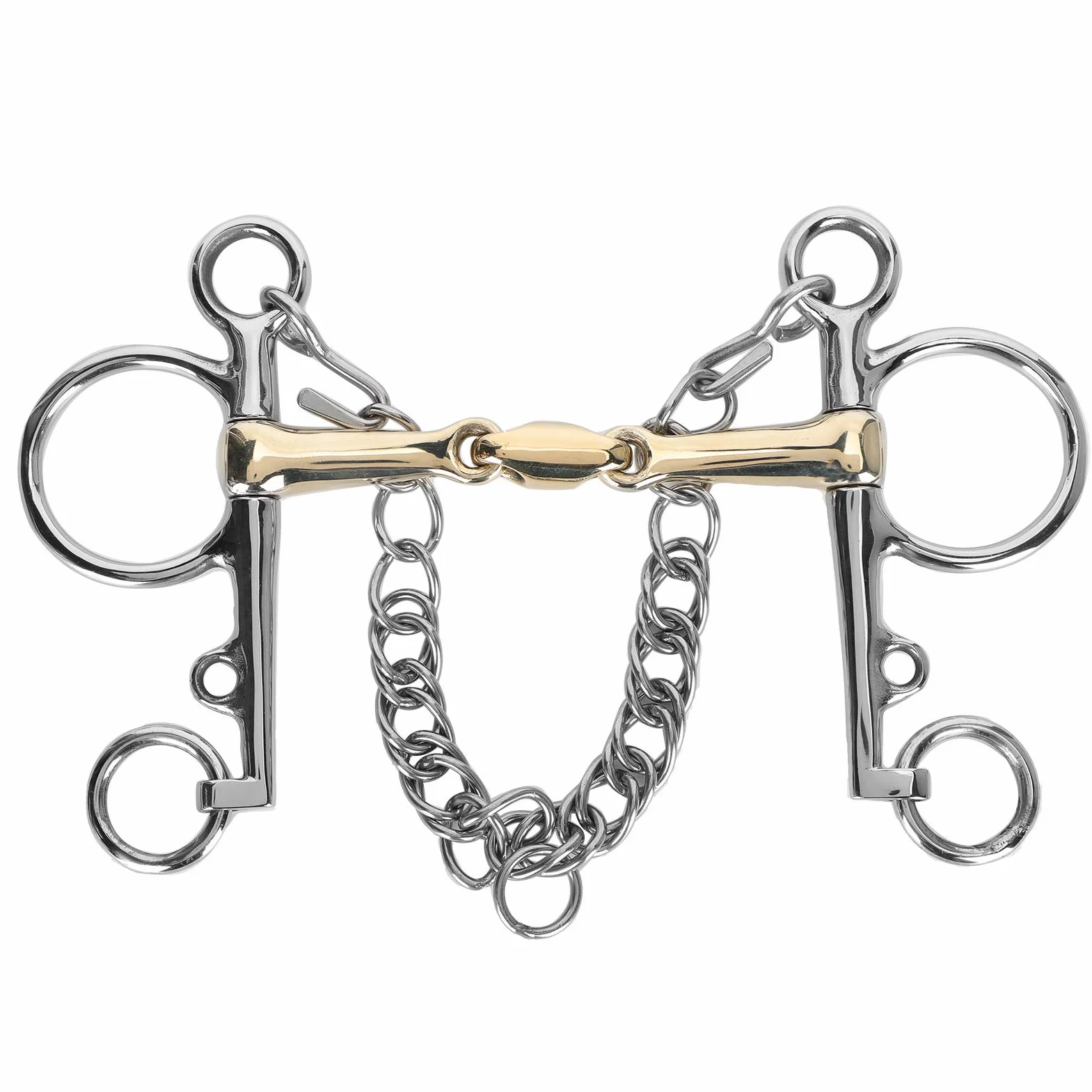 Broca Pelham para caballo Accesorio de broca Pelham de acero inoxidable Accesorio de conector de latón de silicio articulado