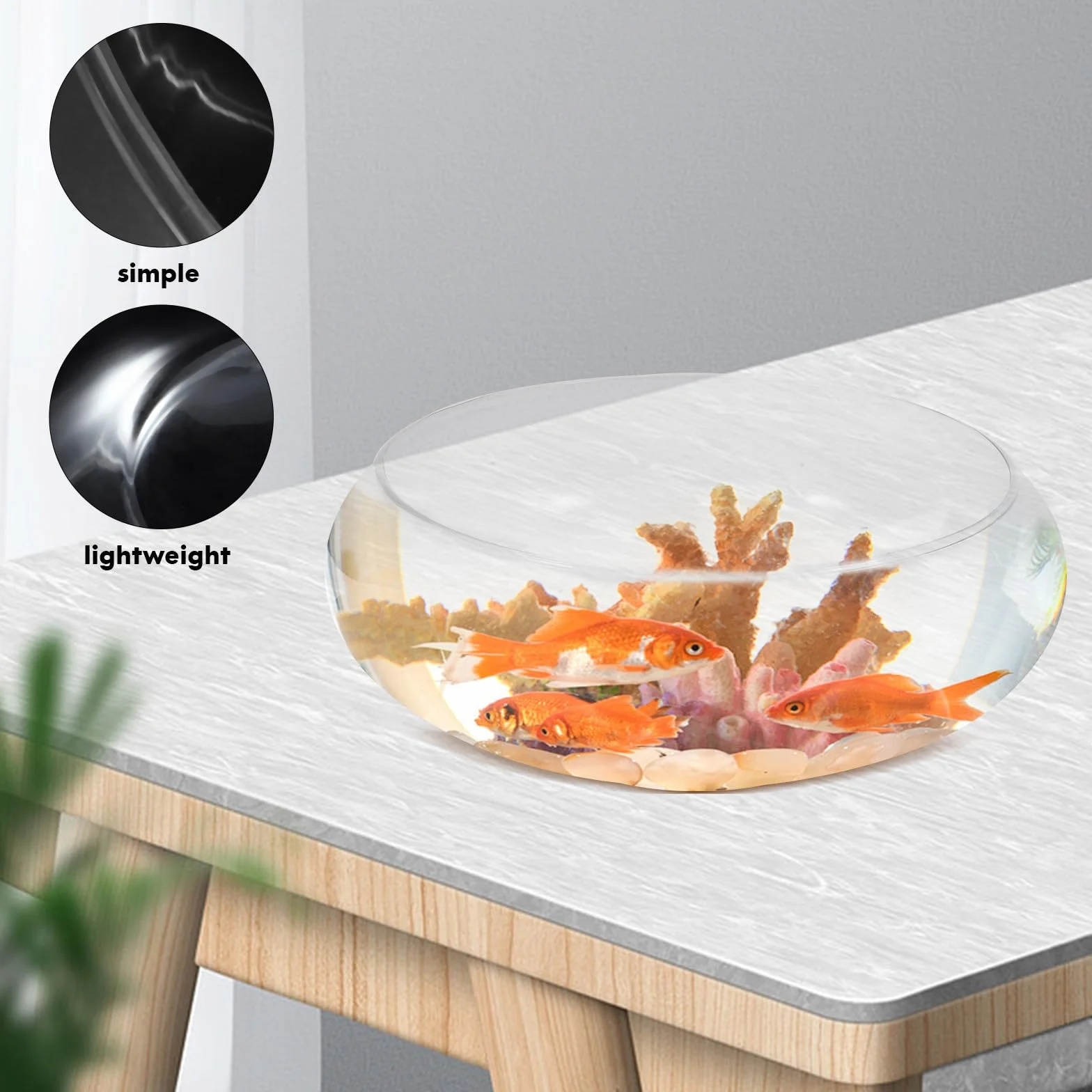 Ipetboom Pecera Redonda Pecera De Cristal Transparente Globo Florero Terrario Maceta Suculenta Soporte para El Hogar Decoración del Banquete De Boda L