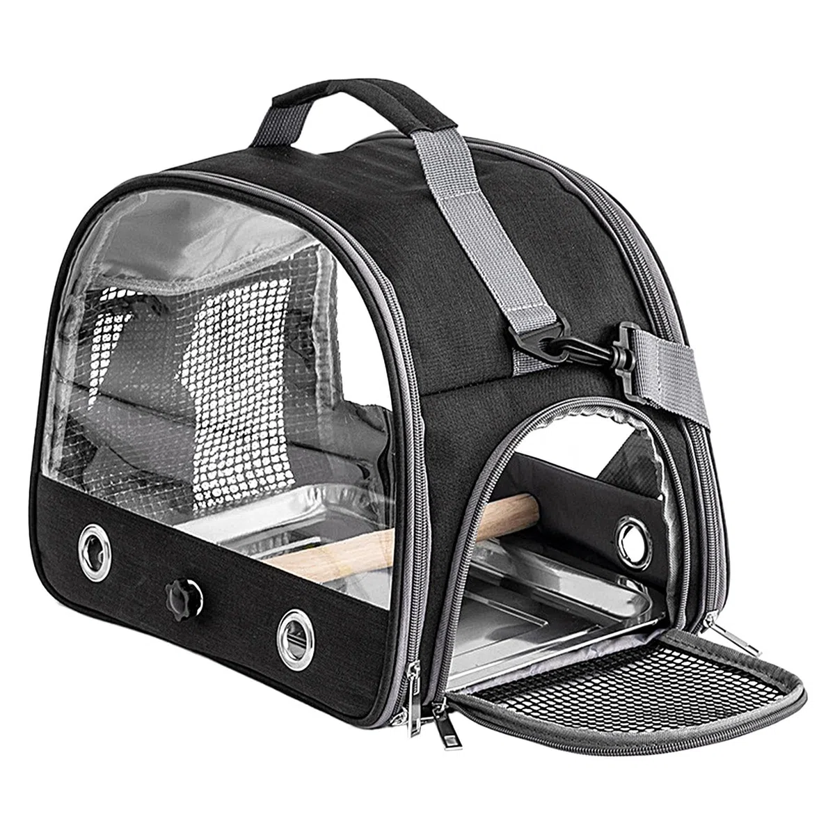 Bolsa de transporte para pájaros con ventana transparente - Mochila de viaje para loros, bolsa de transporte plegable portátil con barra de pie, bolsa de transporte para pájaros ornamentales,