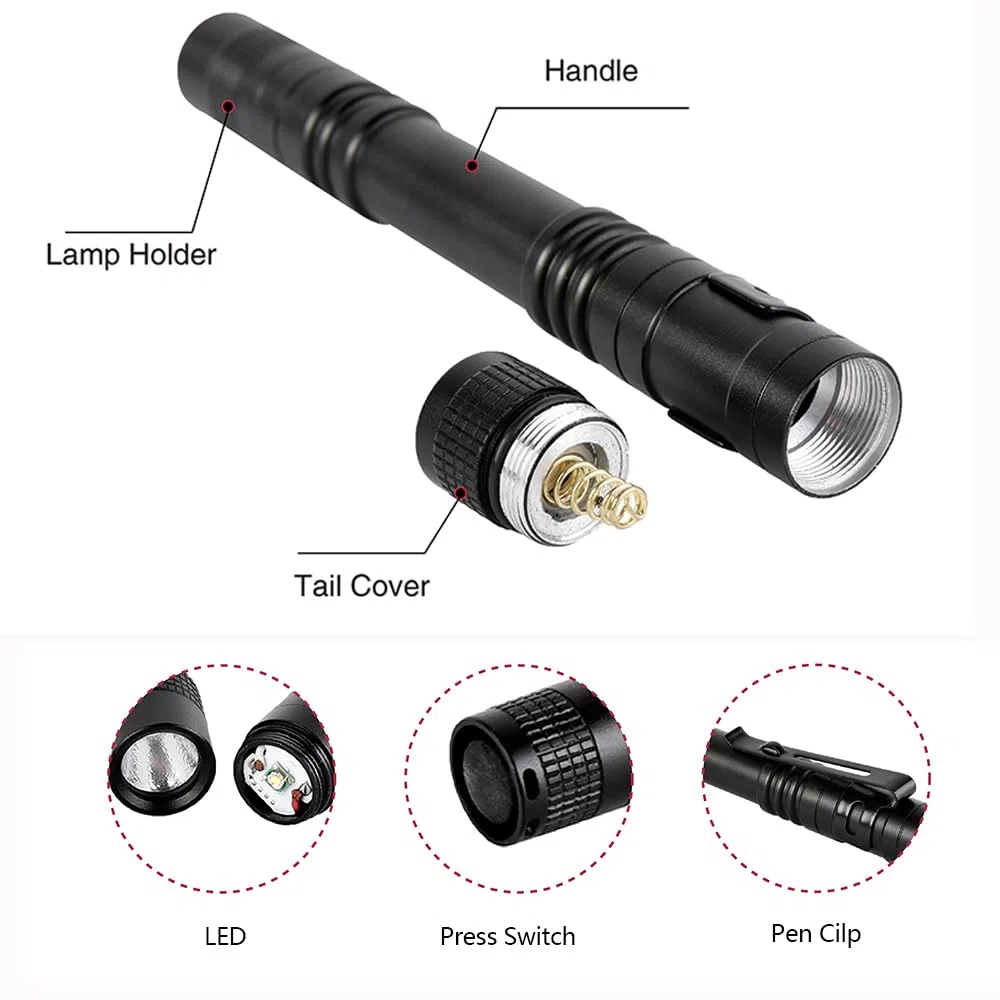 Paquete de 4 linternas LED rojas y azules, luz negra de alto lúmenes, luz roja, luz LED multifunción, para camping, visión nocturna, pesca, detector