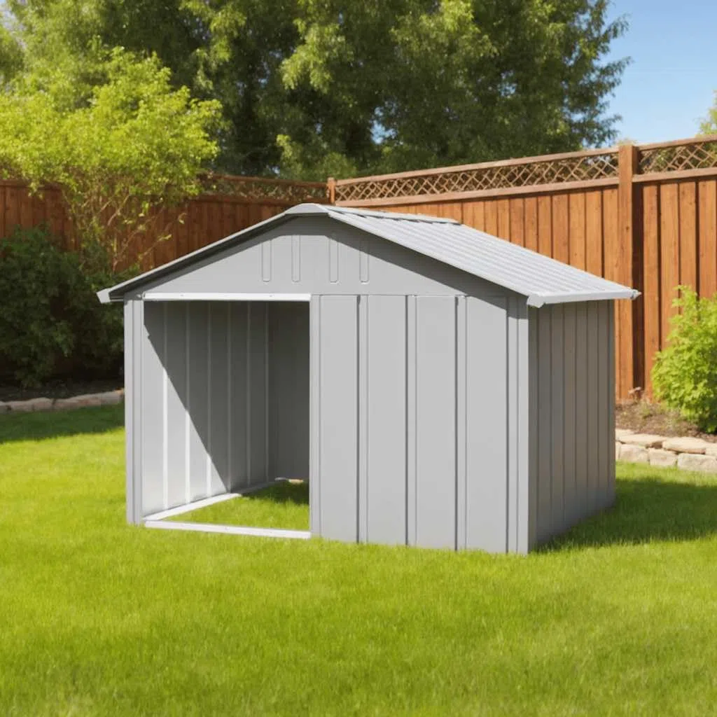 Refined Casa para Perros Acero galvanizado Gris 116,5x153x81,5 cm