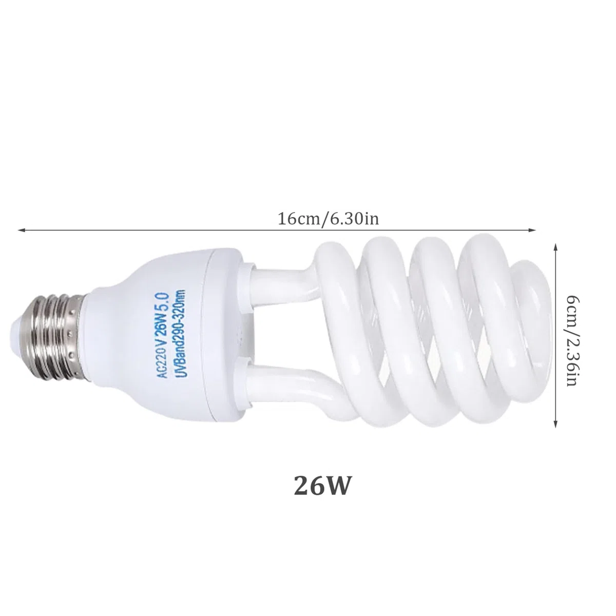 Reptile UVB Bulb 5.0 UVB E27 Interfaz Reptile SUBROPICAL LIGHTA Blanca Azula LIGHTIVE Reptil