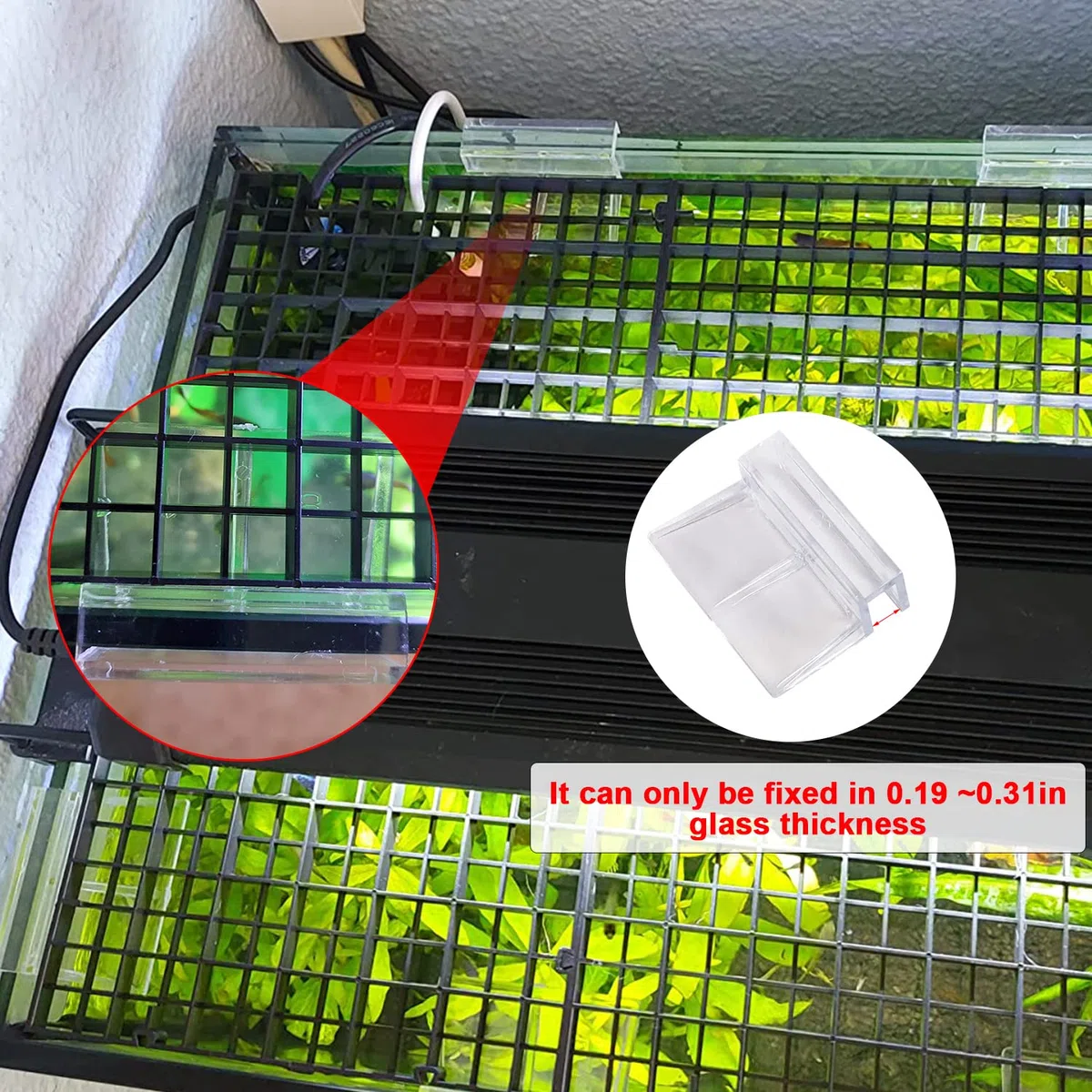8 Pcs Divisor de Acuario Separador de Acuario Divisores de Pecera Separador de Tanque de Peces Rejilla de Plástico con 8PCS Clips de Ventosas para Mantener a Los Diferentes Peces de La Pelea