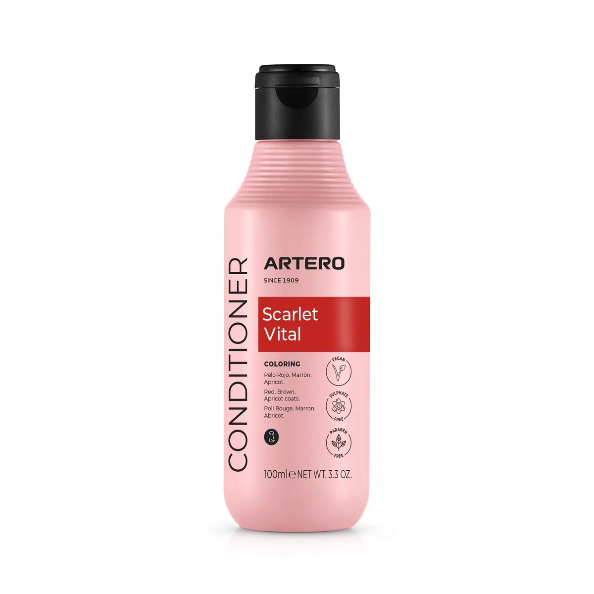 Artero Scarlet Vital Mascarilla Intensificadora de Color para Perros de Tonos Rojos, Marrones, Chocolates y Apricot. 100 ml
