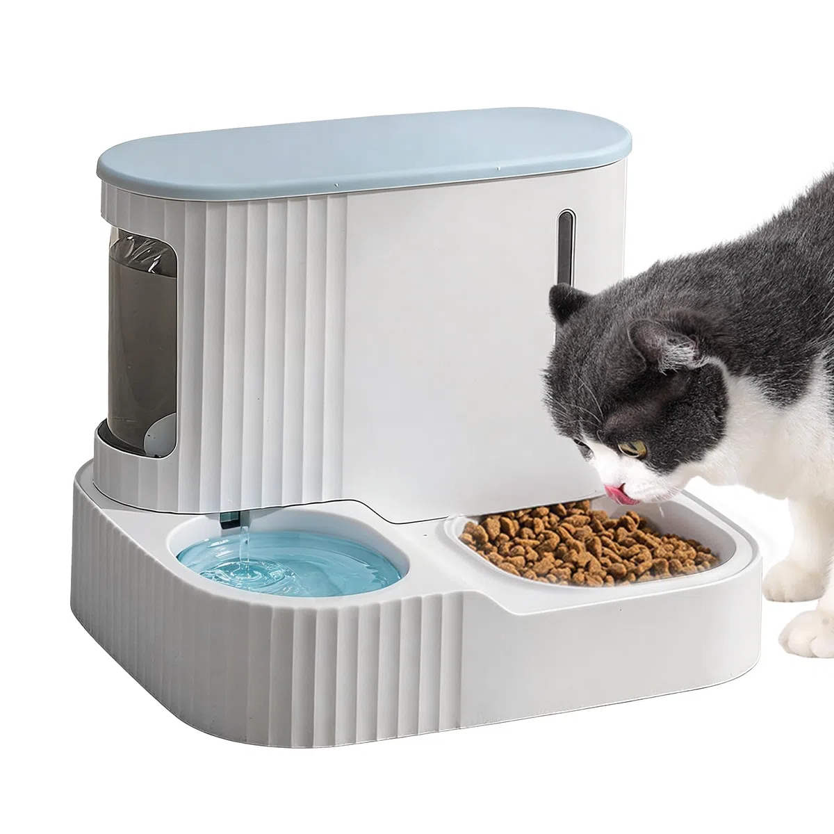Dispensador de Comida y Agua para Gatos | Bebedero 2 en 1 para Cachorros,Dispensador Automático de Comida para Gatos Desmontable de 3L - Uso con Y Cachorros En El Hogar Interior Y Vacaciones