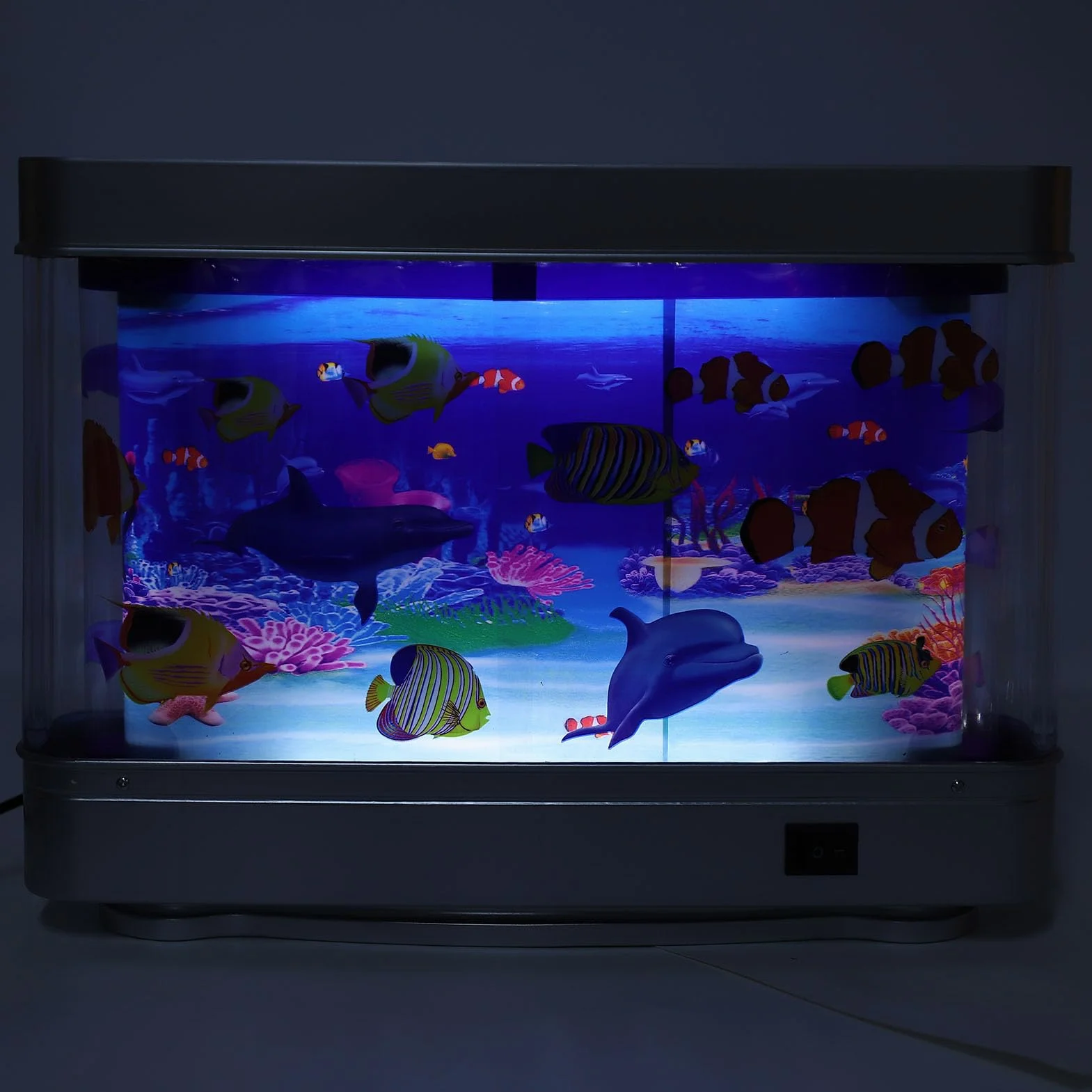 Mini Pecera Falsa de Simulación, Enchufe USB 5V en una Lámpara Decorativa Falsa de Acuario con Pescado en Movimiento para Niños bebé