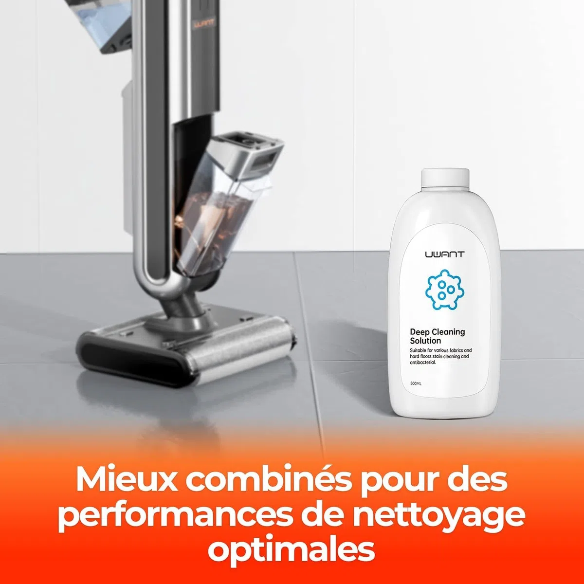 Solución de limpieza multi-superficie UWANT para mascotas 500 ml | Para la serie B100. Limpieza profunda de manchas persistentes