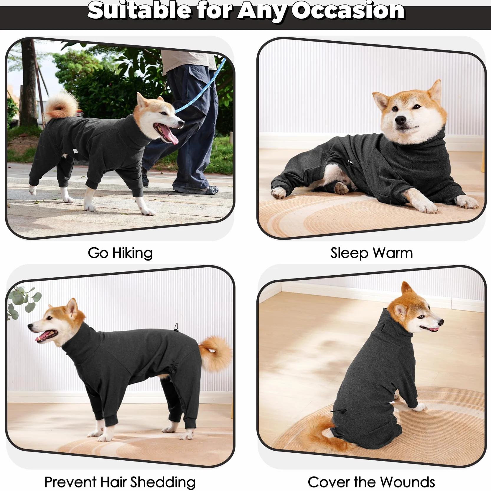 Dotoner Abrigo de Forro Polar cálido de Cuatro Patas para Perro,Abrigo de Invierno para Perro,Resistente al Viento,Cuerpo Completo,Acogedor Pijama Traje para pequeños,medianos y