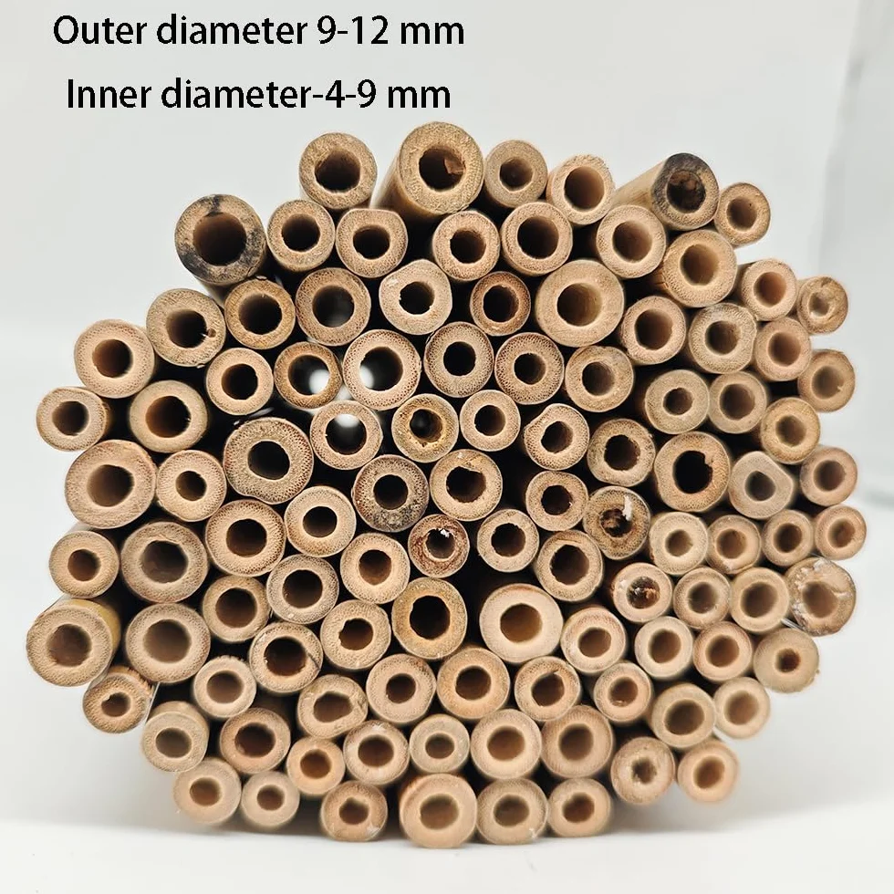 Material de relleno de tubos de hotel para insectos, 100 unidades, tubo de bambú natural de 15 cm de longitud, accesorios de casa de abeja, respetuoso con el medio ambiente en el jardín