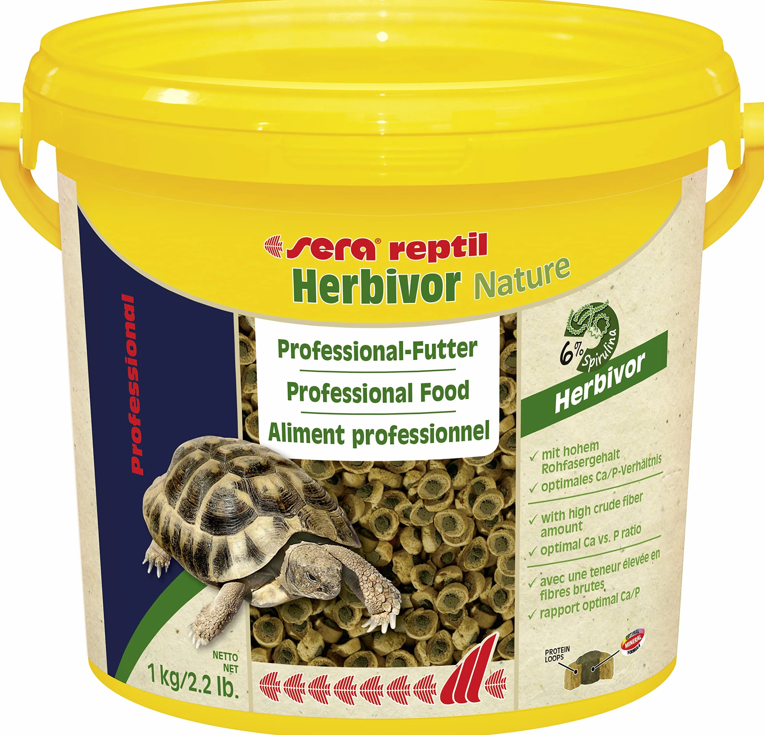 sera Tortoise Adult Herbivore Duo Pellets 3,8L (1kg) | Alimento para Tortugas terrestres | Comida Tortuga | También para Iguanas | Comida Natural con Hierbas | Alta aceptación y fácil digestión