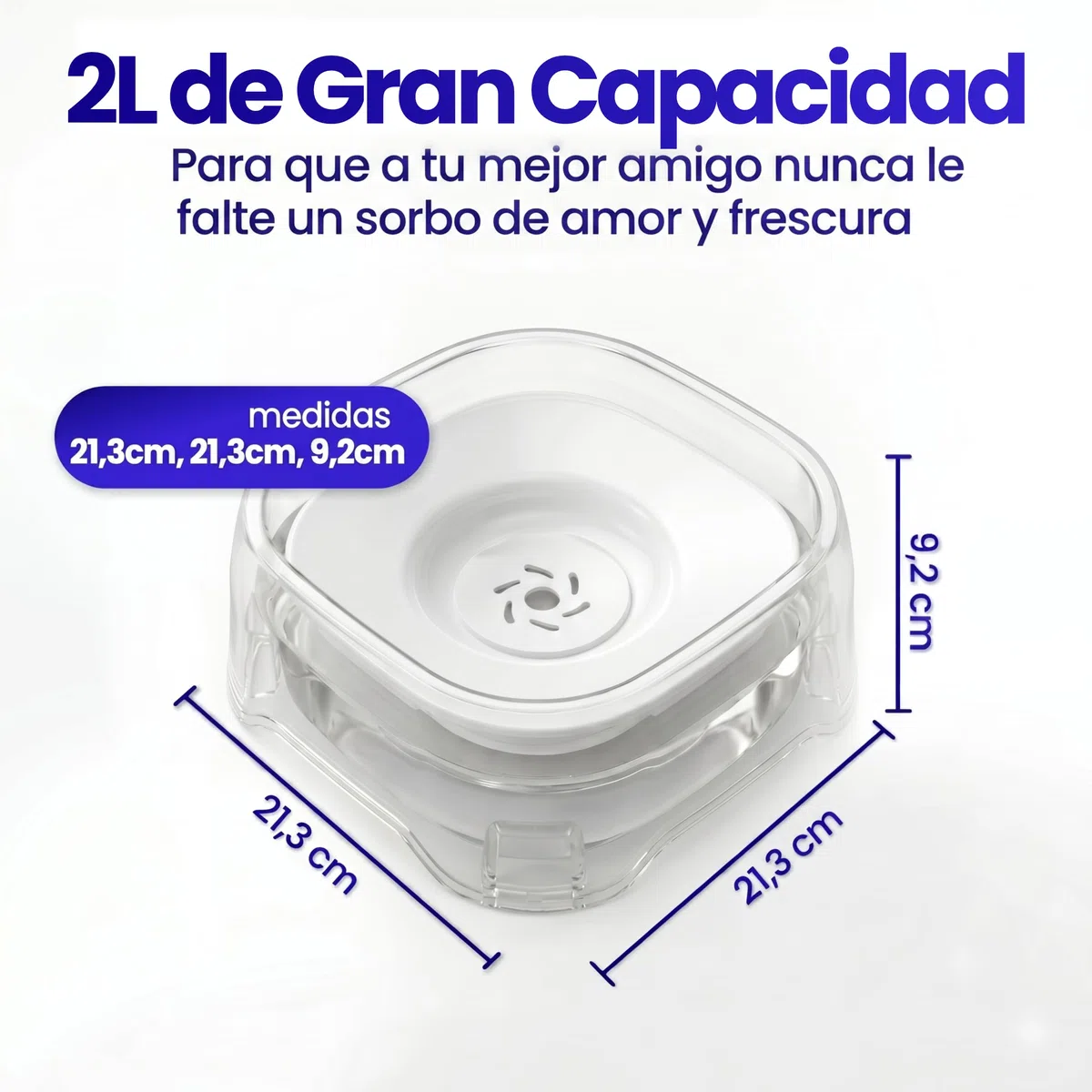 Bebedero Perro 2L Antigoteo Portatil - Cuenco de Agua para Mascotas Medianas Grandes - Dispensador Antisalpicaduras Fuente - Ideal Viaje en Coche y Camping