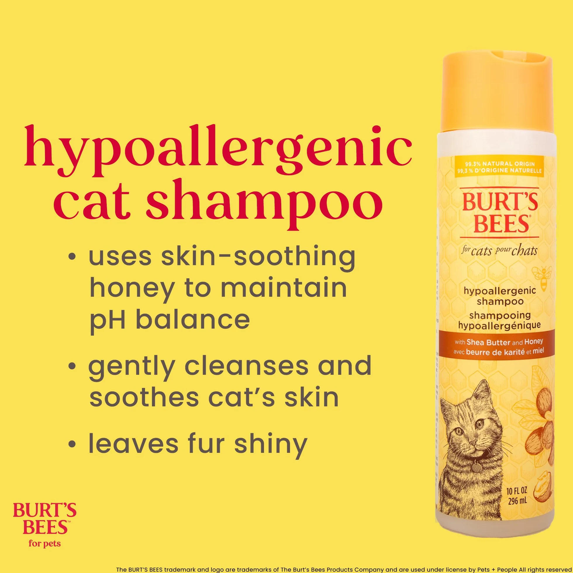 Burt 's Bees - Champú para gato, natural, hipoalergénico