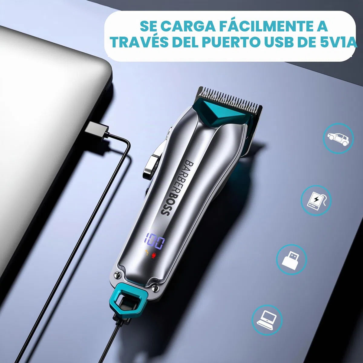 BarberBoss Cortapelos para perros inalámbricos, kit de cuidado para perros, cortapelos para gatos para pelo enmarañado, kit de cuidado para mascotas, cortapelos para mascotas QR-9088