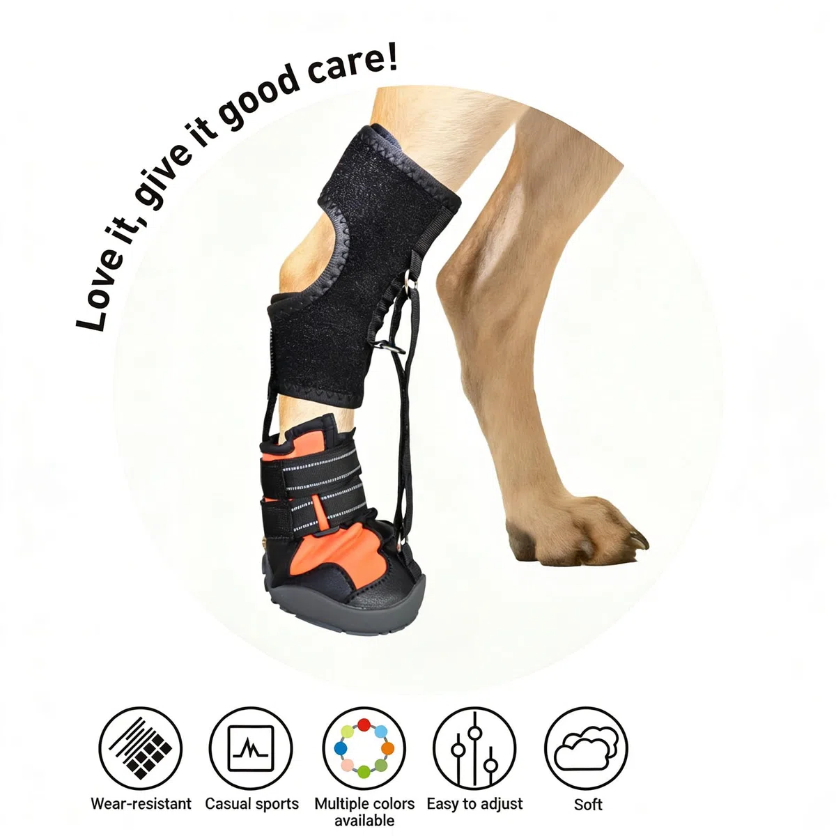 Zapatos correctivos para perros Pitadue con carrete para arrastrar las patas, levantan los dedos de manera segura. Soporte para caída de pies con carrete. Sin enganches para las uñas