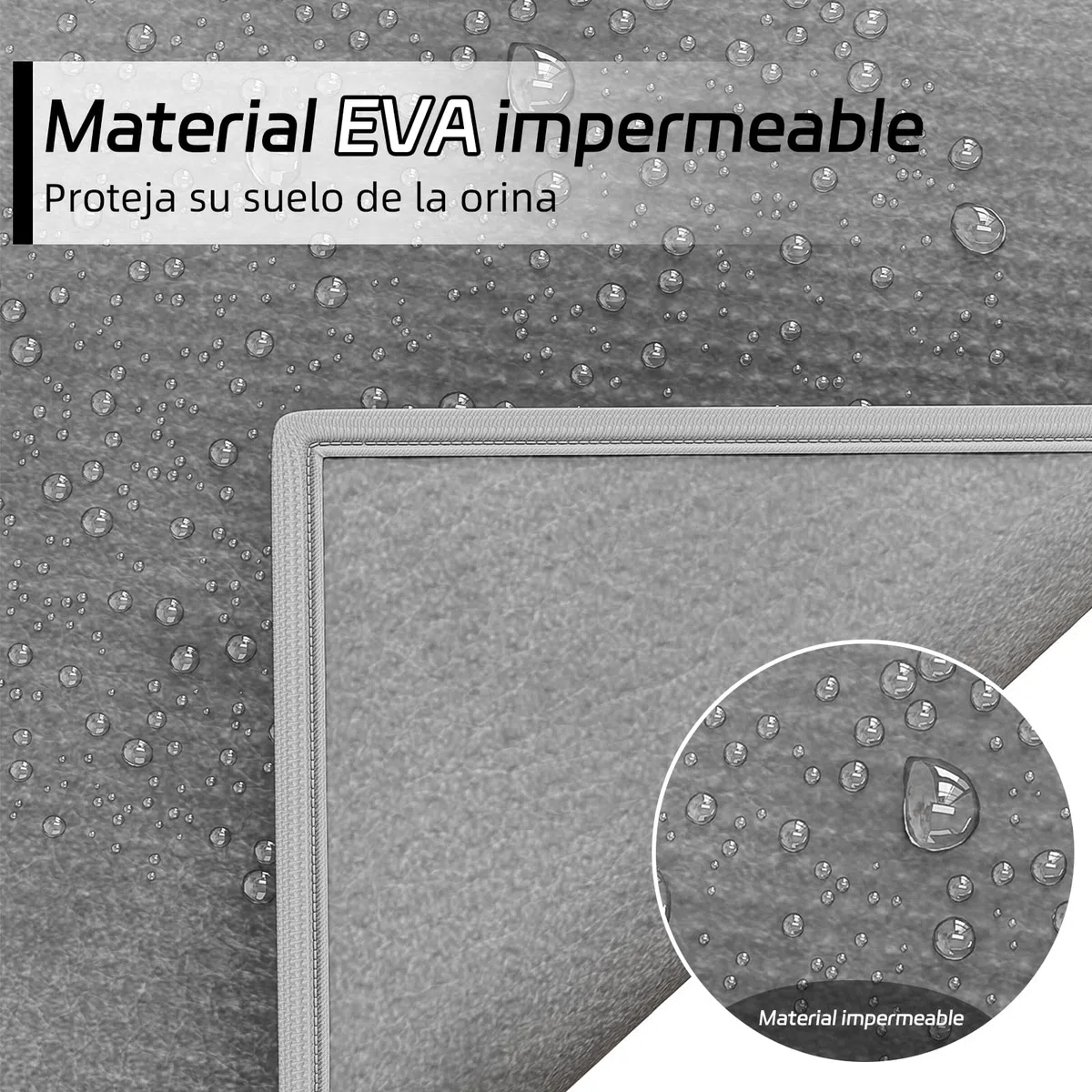 Garoopion Alfombra Arenero Gato, 76x61cm Alfombrilla Arenero Gato, Impermeable Alfombra Arena Gatos, Diseño de Doble Capa en Forma de Panal, Gris, 1 Lado Conectado