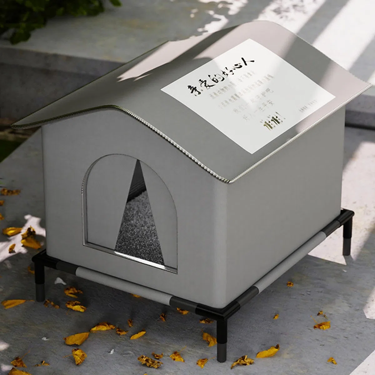 Caseta para Gatos Exterior | Refugio Cálido para Mascotas en Invierno con Alfombrilla y Puertas - Cueva para Mascotas con Aislamiento Térmico para Jardín y Terraza