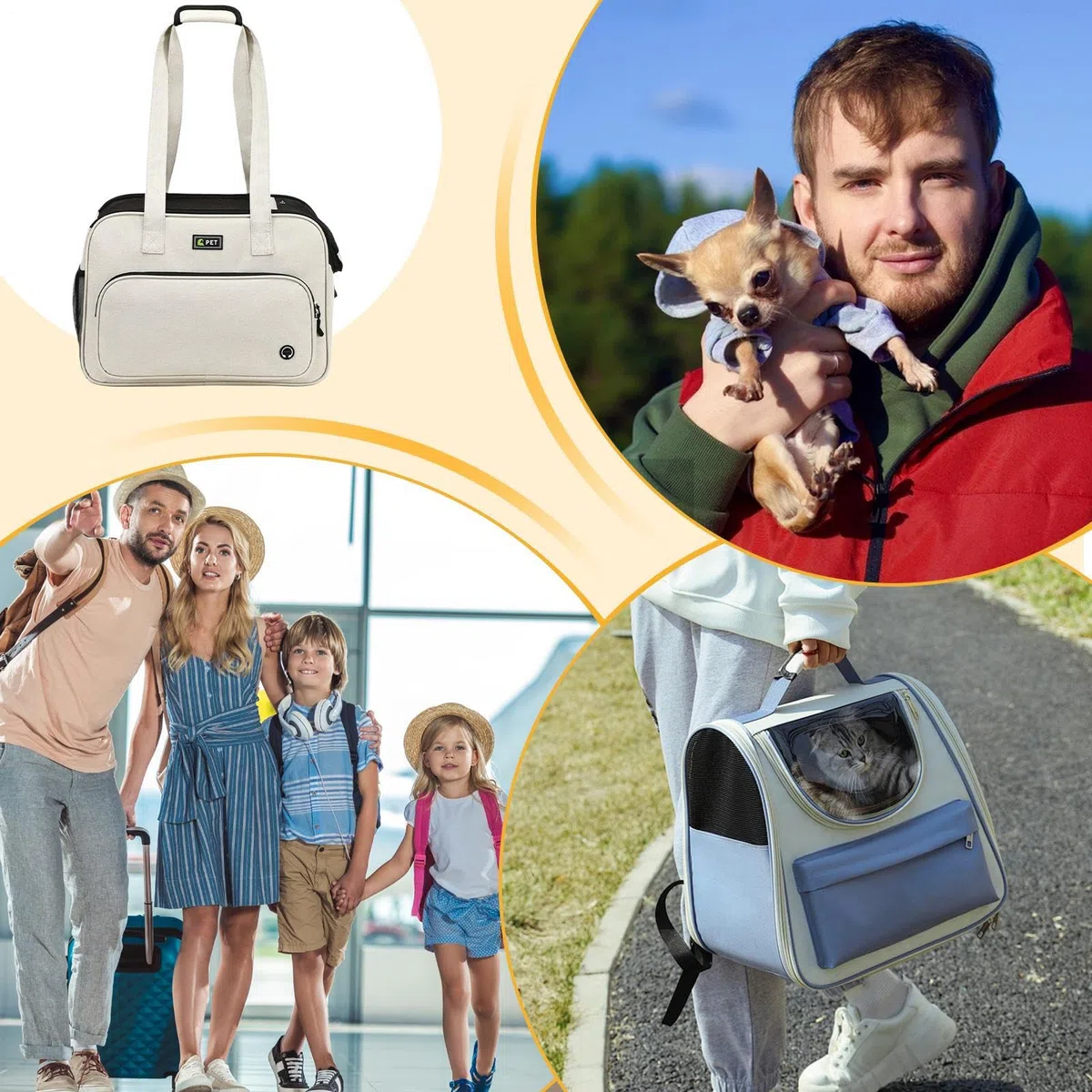 de transporte para mascotas, de viaje para cachorros, bolso de hombro suave | Organizador espacioso para gatitos, gatos, durante excursiones, recados y aventuras, elegante, duradero