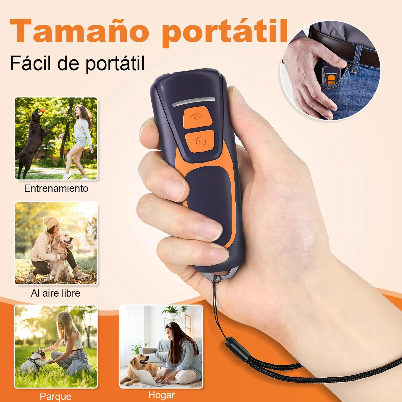 Antiladridos para Perros Ultrasonidos Dispositivo Antiladridos Ahuyentador de Perros Repelente Canino Portátil Recargable 15m Seguro y Humano Anti Ladridos Interior Exterior