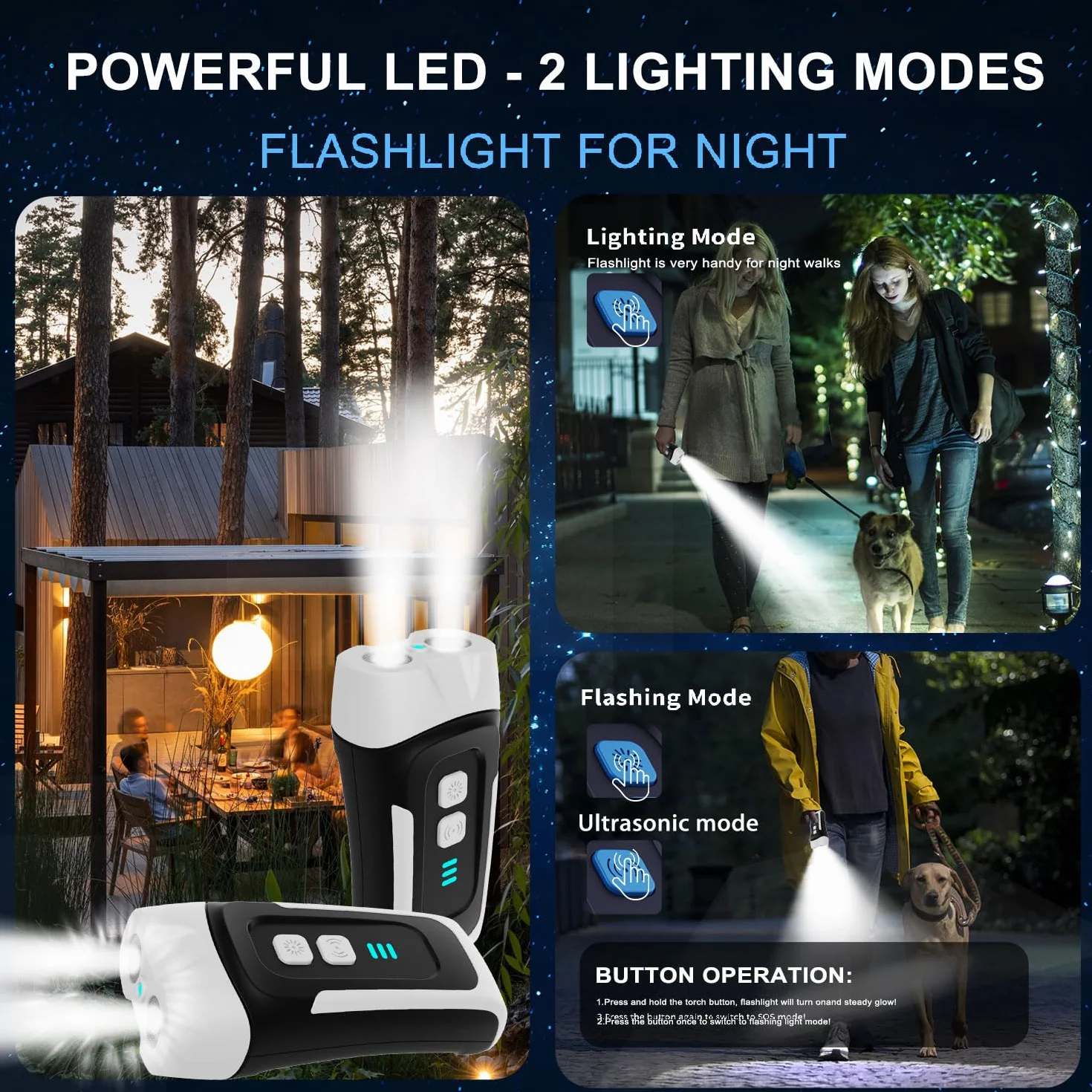 Antiladridos para perros, portátil ultrasónico para perros, ultrasonidos antiladridos luz LED, frecuencia ajustable anti aboiement pour chien para perros grandes, medianos pequeños, perros
