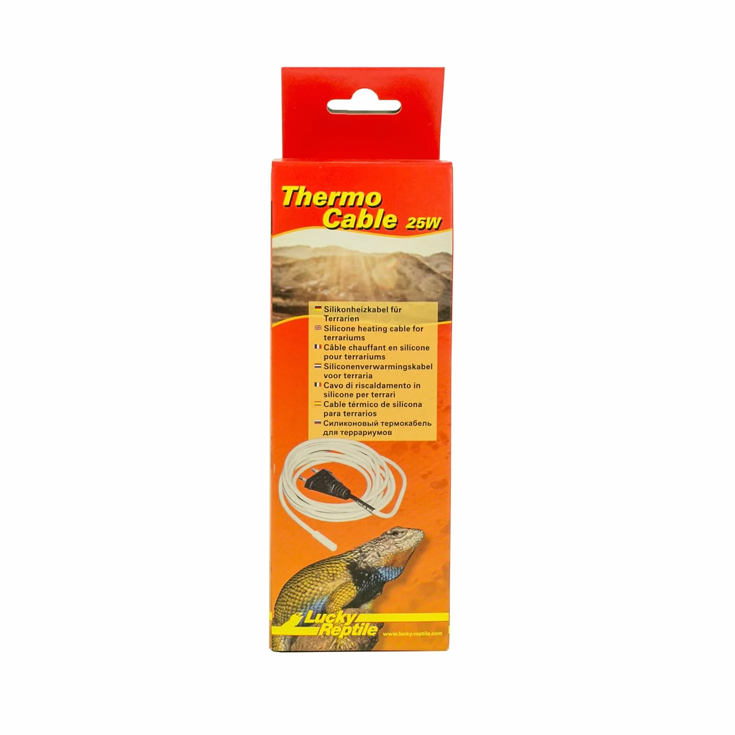 Lucky Reptile Thermo Cable - 25 W Cable Calefactor Impermeable para terrarios - Cable de 4,8 m con 1,5 m de alimentación fría - Calentamiento rápido y Calor Uniforme - Accesorios para terrario