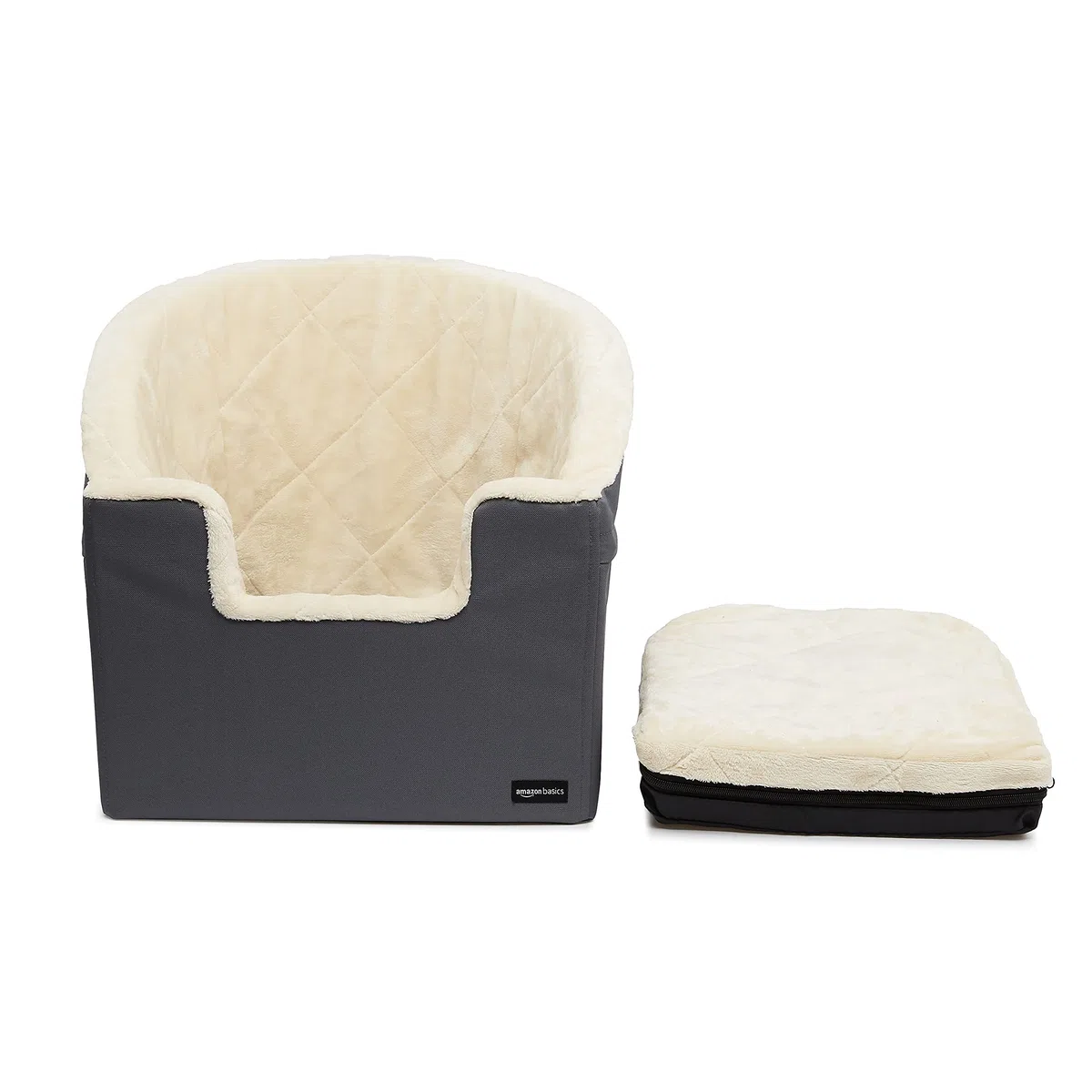 Amazon Basics Bolsa asiento elevadora para coche para mascotas, Pequeño, 45,7 x 45,7 x 40,6 cm - Gris