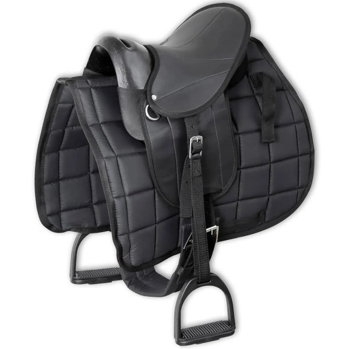 Homgoday Pony - Juego de sillines deportivos de 25,4 cm, color negro