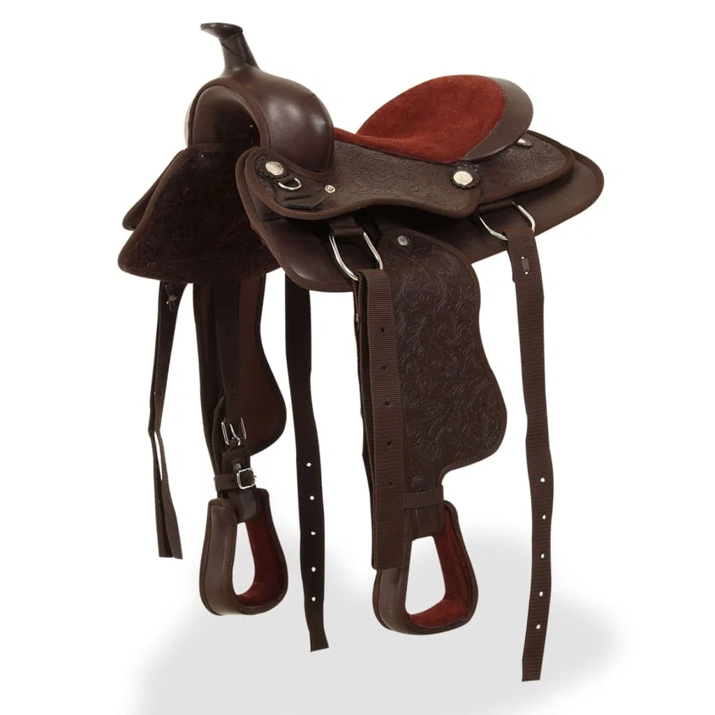 Genérico Montura Occidental, cabezada y Pechera Cuero Real 13" marrón Deportes, Actividades al Aire Libre, Equitación, Arreos para Caballos, Monturas Marrón 6,42 kg