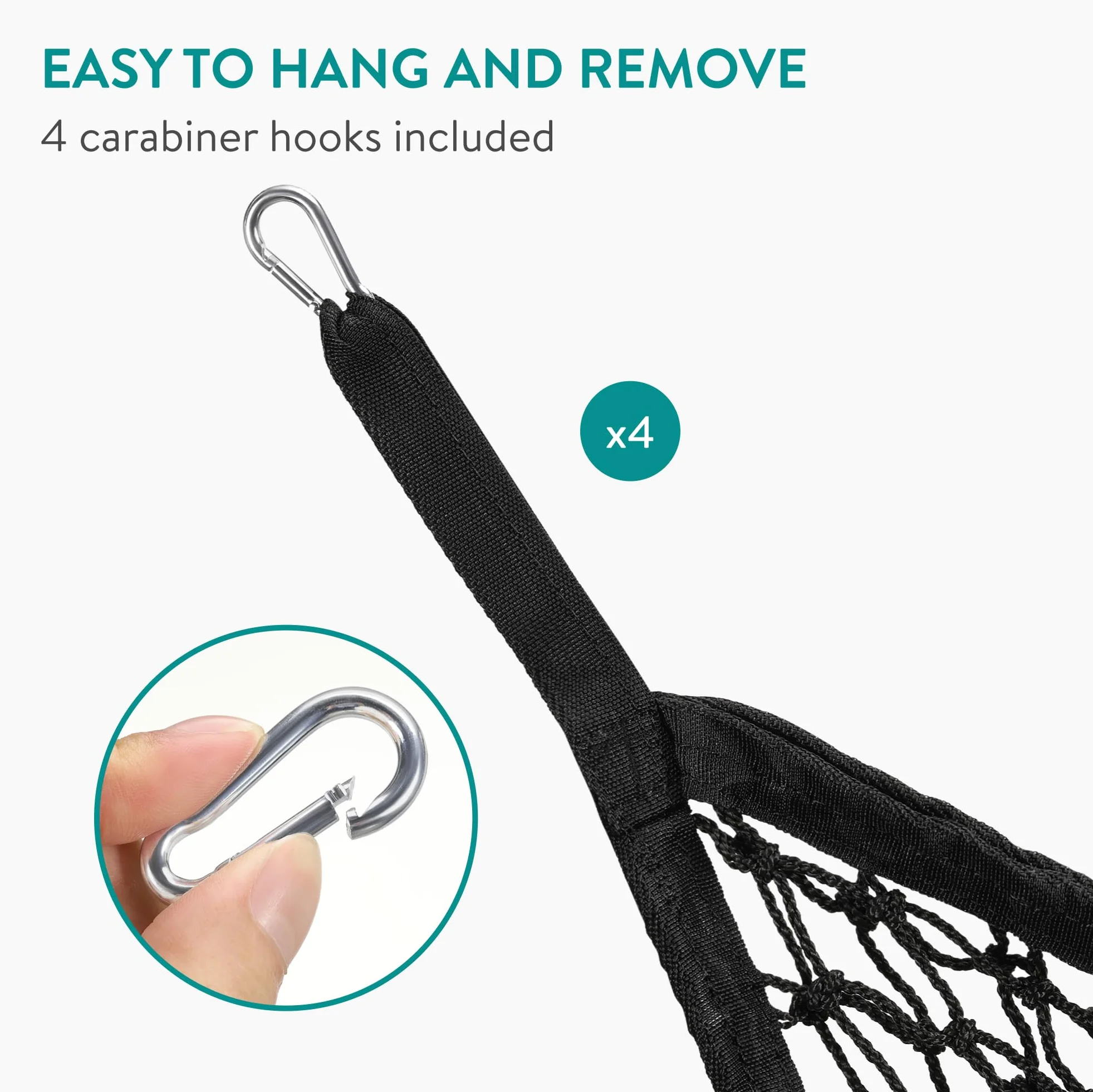 Navaris Red Henera para Caballo - 2X Comederos para Caballos Capacidad 8 kg - con 4 Mosquetones de Hierro - Redes Comedero de Heno y Pienso de 60 x 90 cm para Caballos - Negro