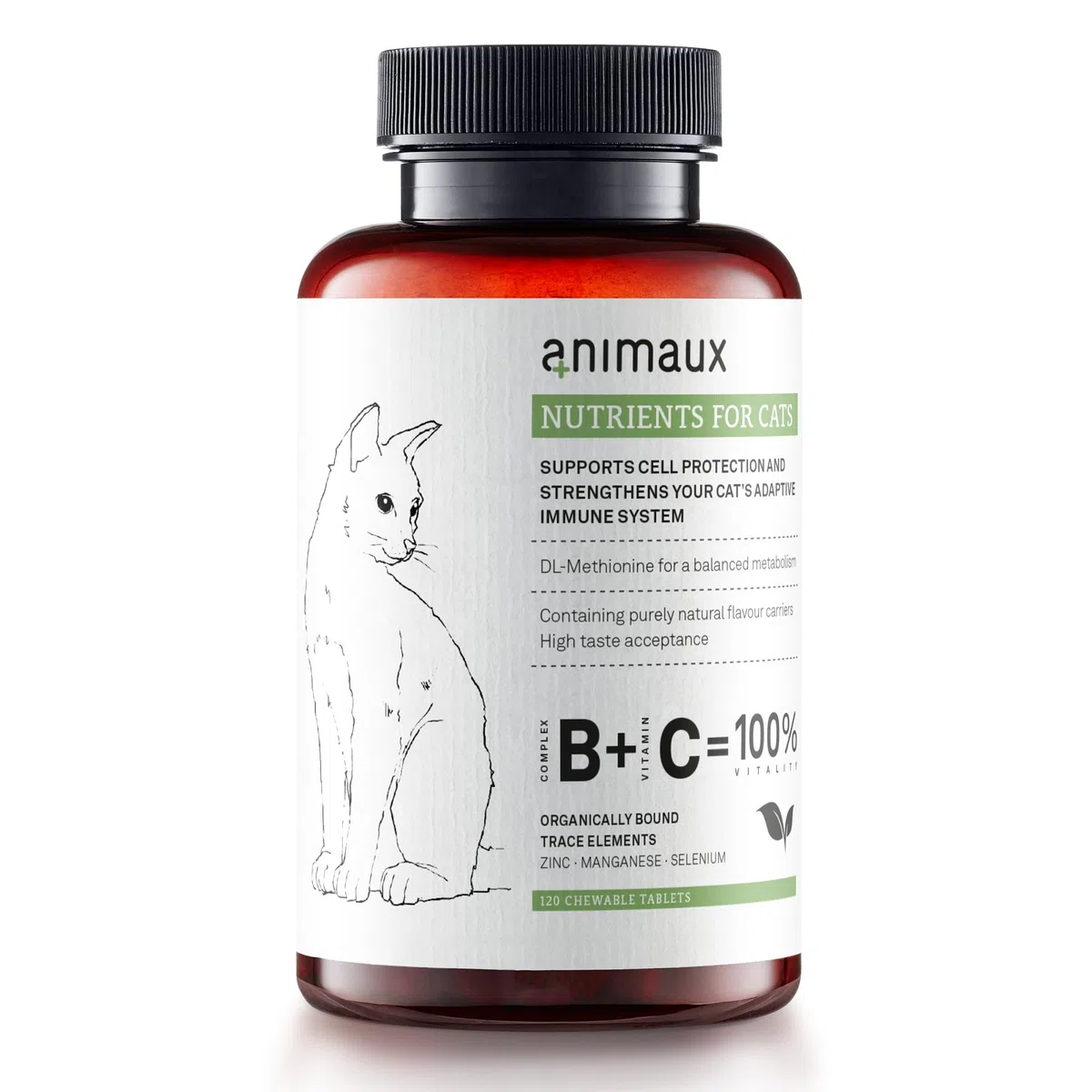 animaux Nutrients for Cats – 120 Comprimidos Casticables – Vitaminas para Gatos, Apoyo para el metabolismo, Sistema inmunológico, Piel y Pelaje, con Complejo de Vitamina B, Omega 3, Zinc y más