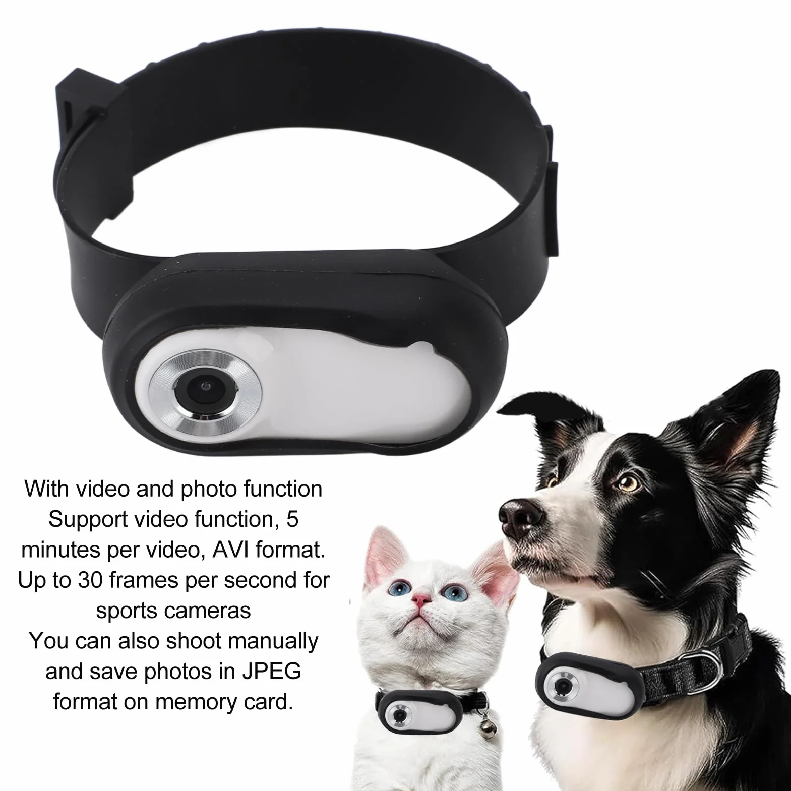 Cámara para Collar de Mascotas, Grabación de Video para Gatos, Mini Cámara Deportiva, Cosas de Acción Pequeñas Presentes, Grabación Directa, Seguimiento Inalámbrico, Seguridad en