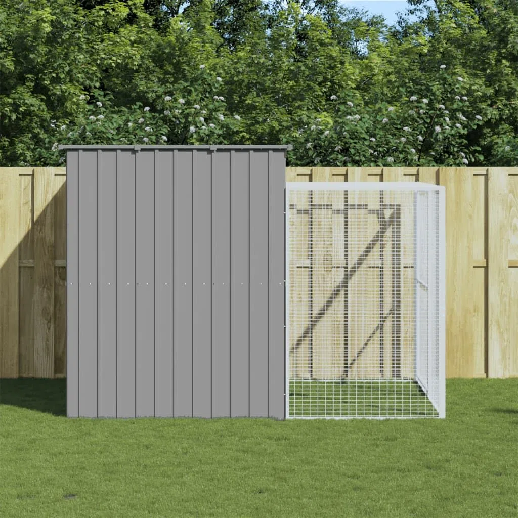 Caseta Perros Corral Acero galvanizado Gris Claro 214x253x181cm