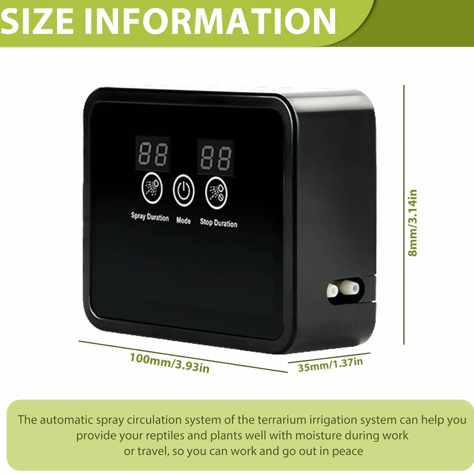 Humidificador de aire para reptiles, sistema de aspersión inteligente de terrario, sistema inteligente de reptiles, atomizador automático con temporizador y boquillas de pulverización ajustables para