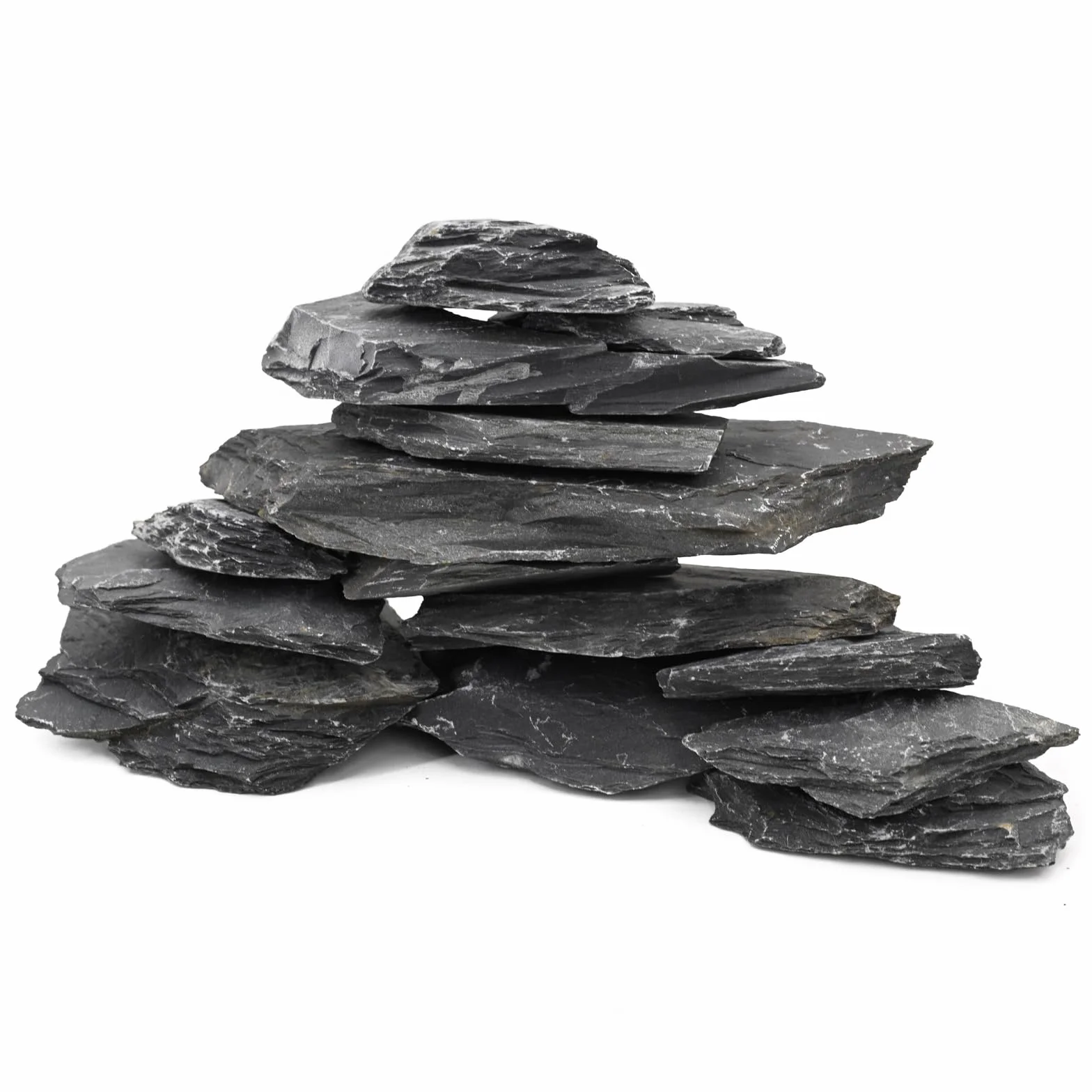 Unocho Piedras para Acuario 2,25kg Rocas de Pizarra Natural para paisajismo acuático Plataforma de Descanso para Reptiles terrarios vivarios paludarios bonsái y Jardines en Miniatura(5–10cm)