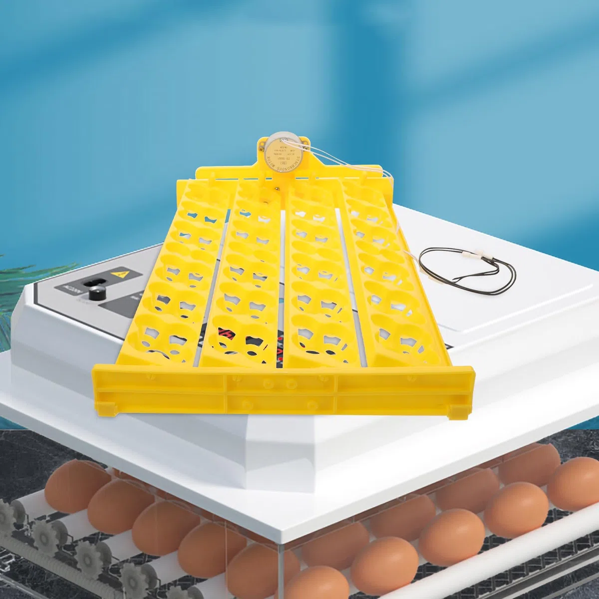 Happyyami Bandeja Giratoria Automática Para Huevos Incubadora Volteador Seguro Y Reutilizable Para Gallinas Patos Codornices Con Motor Integrado 15.74X9.84X0.78In