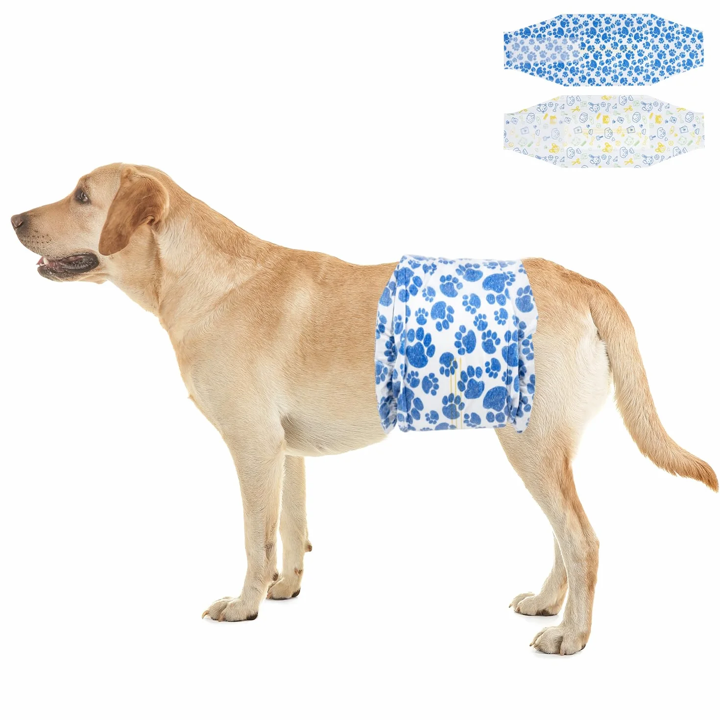 Dono pañales para Perros machos, 40 Unidades, indicador de Humedad, envolturas para la Barriga del Perro, con tecnología de Gel de Secado rápido, pañales para Cachorros con incontinencia, L
