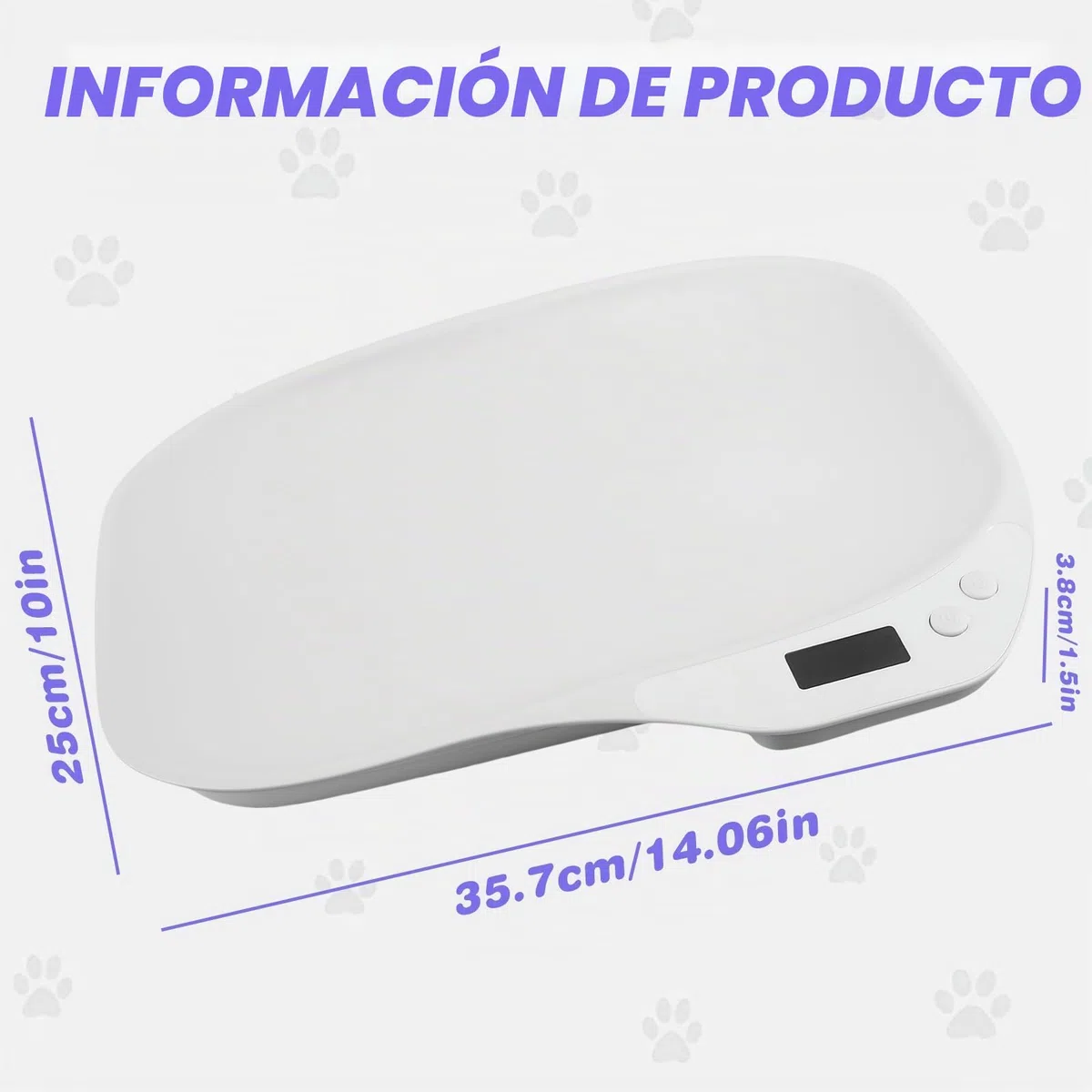 báscula digital para animales pequeños: báscula digital para mascotas de 15 kg (± 1 g), con pantalla LCD y 4 modos de pesaje (kg/oz/lb/ml)