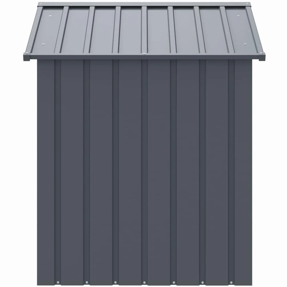 vidaXL Caseta para Perros, Perrera con Tejado Puerta, Casa para Animales, Jaula para Jardín Patio, Acero Galvanizado Gris 117x103x123 cm